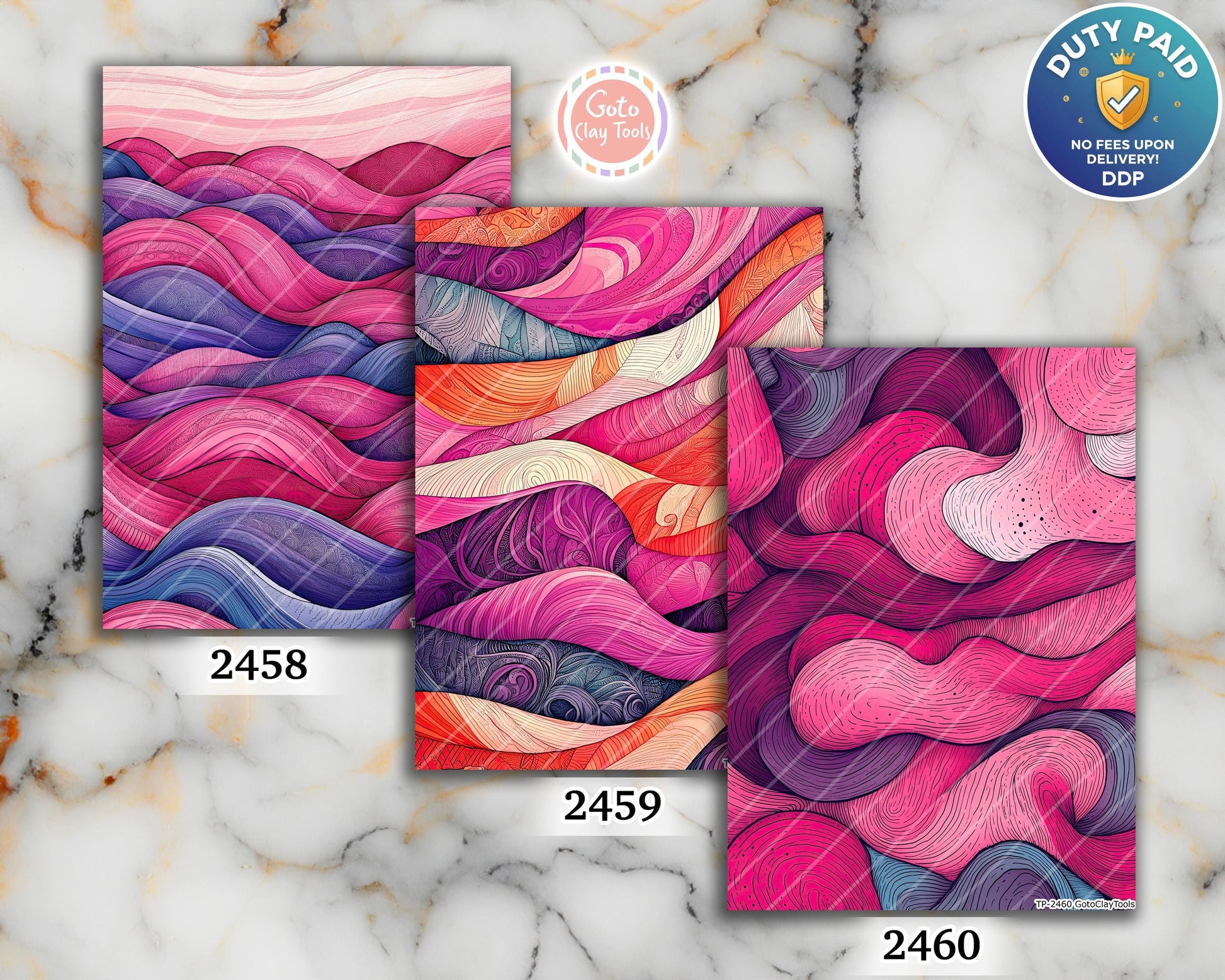 Pink Zentangle Polymer Clay Transfer Paper: Water Soluble (4x5.5 inches)