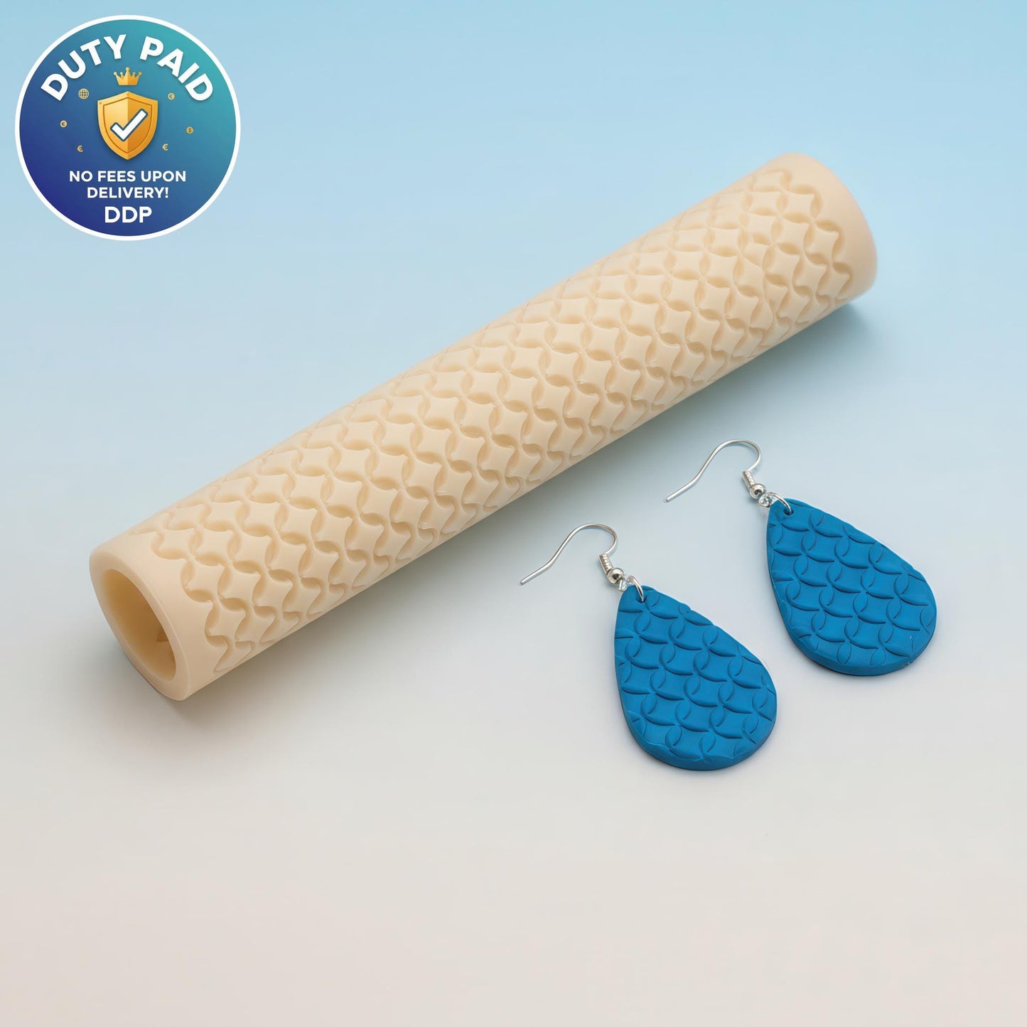 Rhombus Texture Roller for Polymer Clay Earrings | Clay Texture Roller | Pottery Roller | Clay Texture Tool | Hand Roller