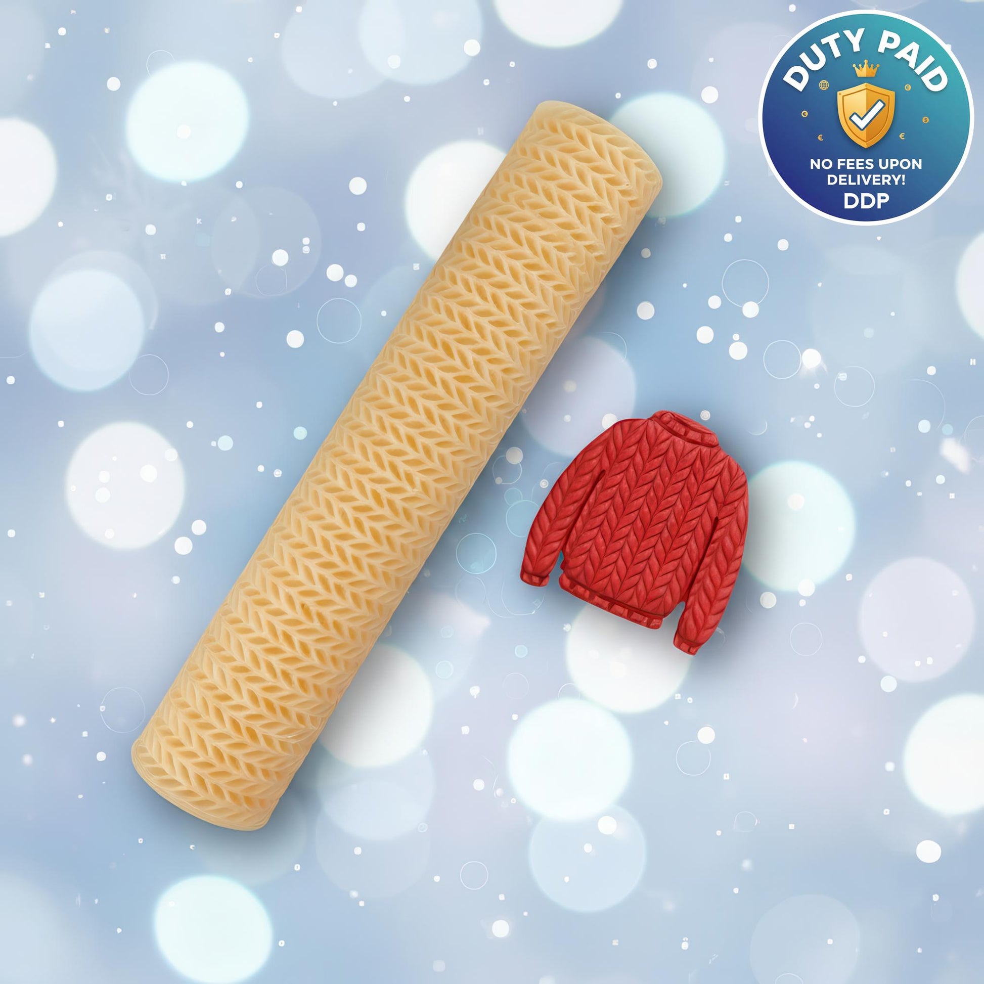 Knit Texture Roller for Polymer Clay, Clay Tools, Diy Earrings, Knit Sweater Patterned Polymer Clay Roller, Christmas roller #112