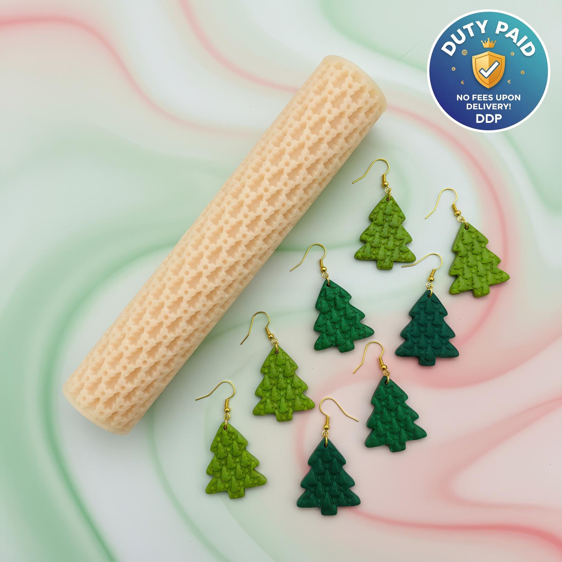 Christmas Tree Texture Roller for Polymer Clay Earrings #110