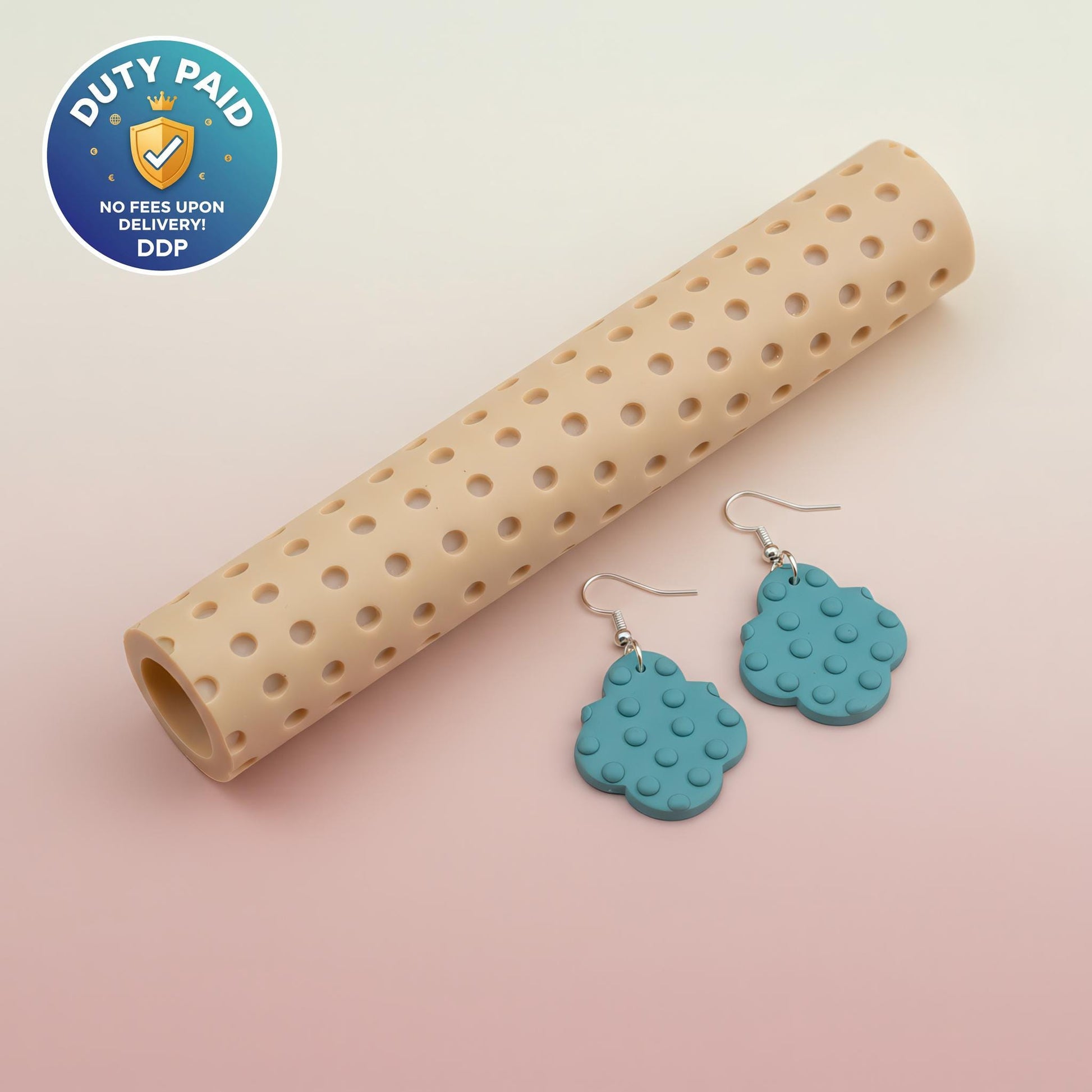 Dots Texture Roller for Polymer Clay Earrings | Clay Texture Roller | Pottery Roller | Clay Texture Tool | Hand Roller