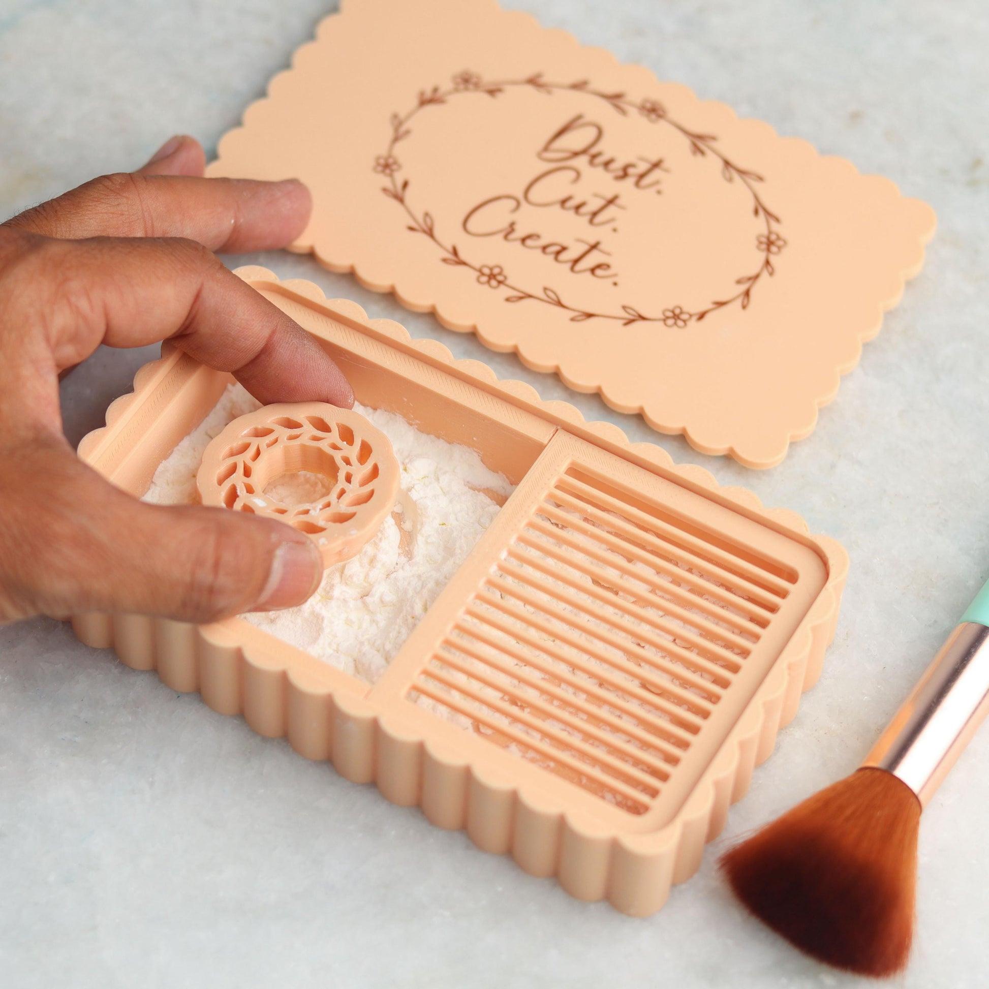 Cornstarch Box for Polymer Clay | Dust. Cut. Create. Clay Cutter Tool Accessory