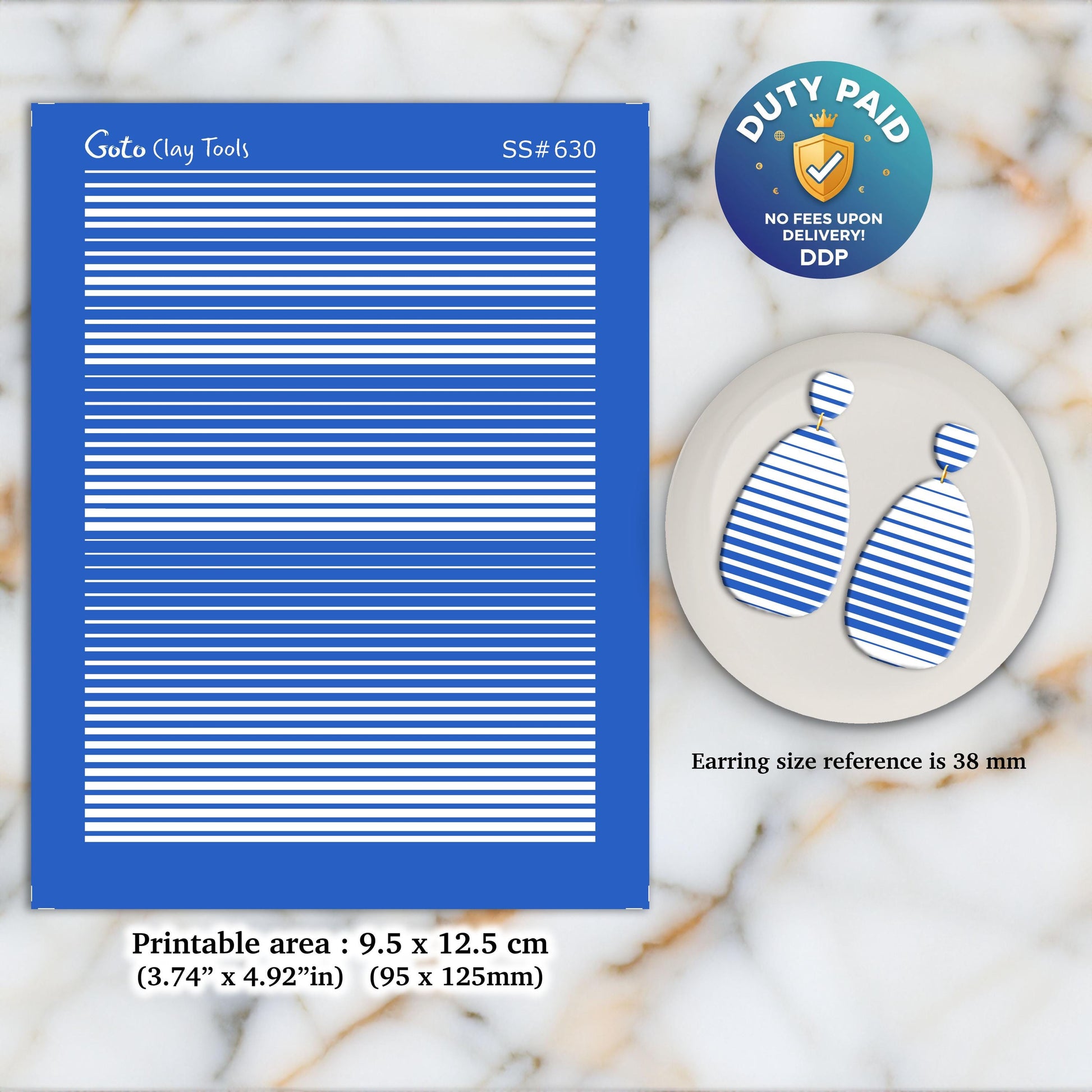 Gradient Silkscreen for Polymer Clay Earrings: Jewelry Making Stencil SS#630