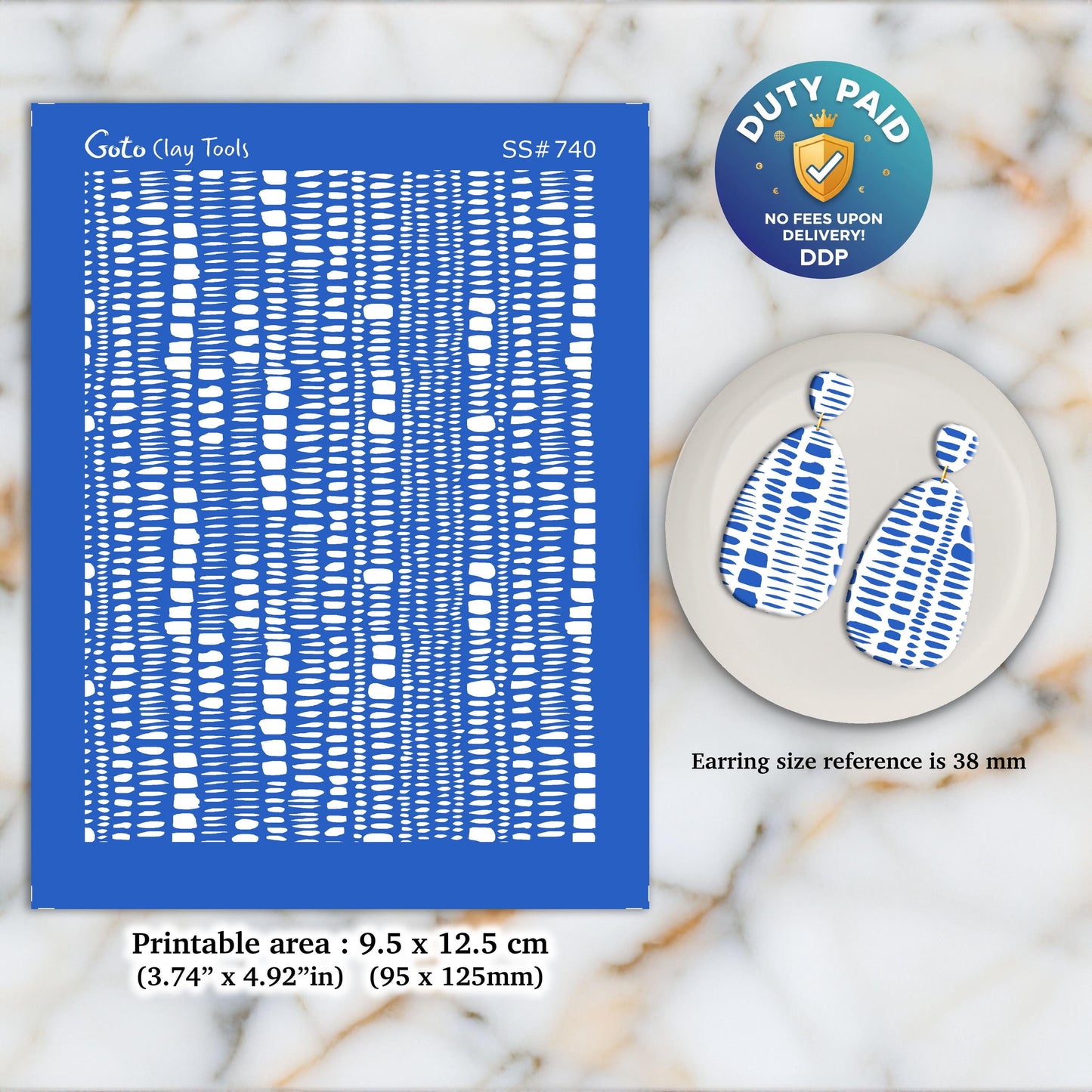 Silkscreen for Polymer Clay Earrings: Clay Stencil, Jewelry Making SS#740