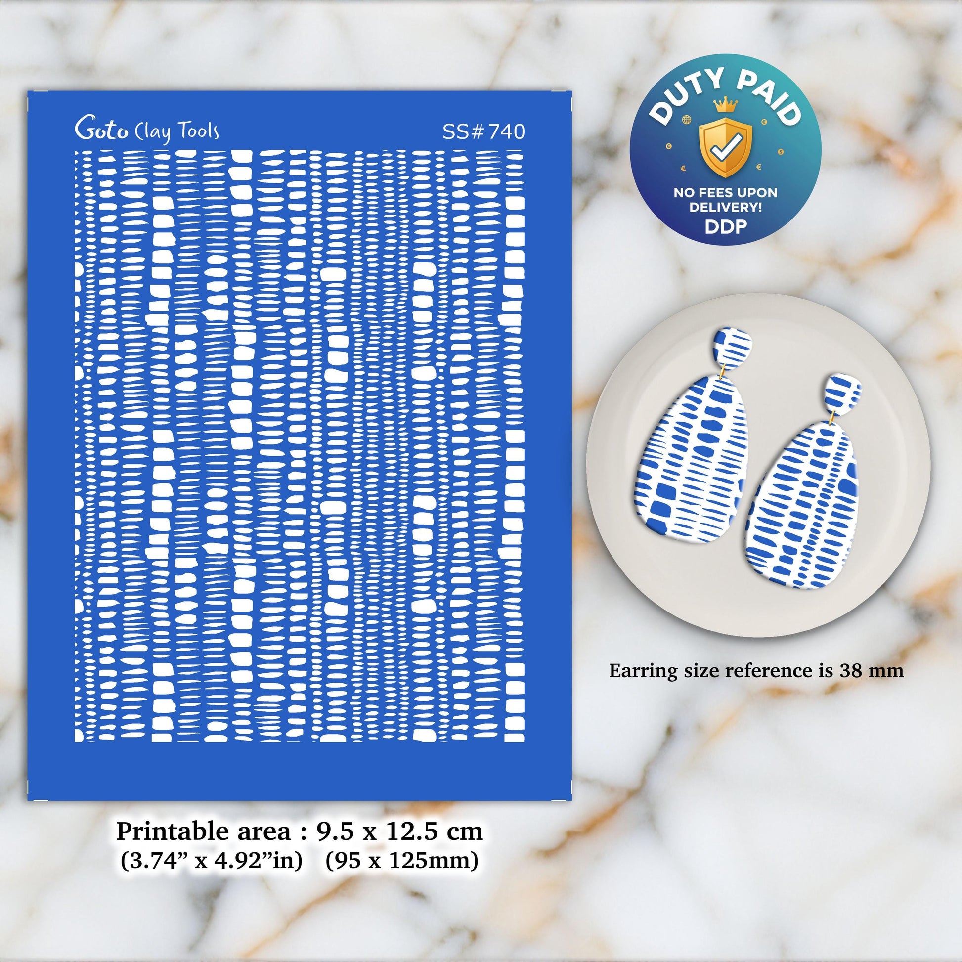 Silkscreen for Polymer Clay Earrings: Clay Stencil, Jewelry Making SS#740