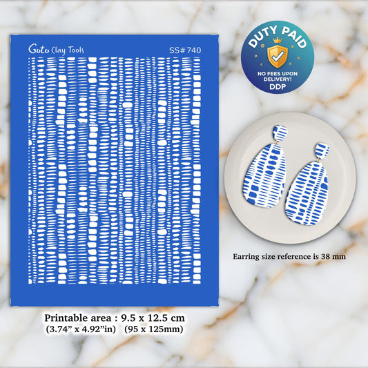 Silkscreen for Polymer Clay Earrings: Clay Stencil, Jewelry Making SS#740
