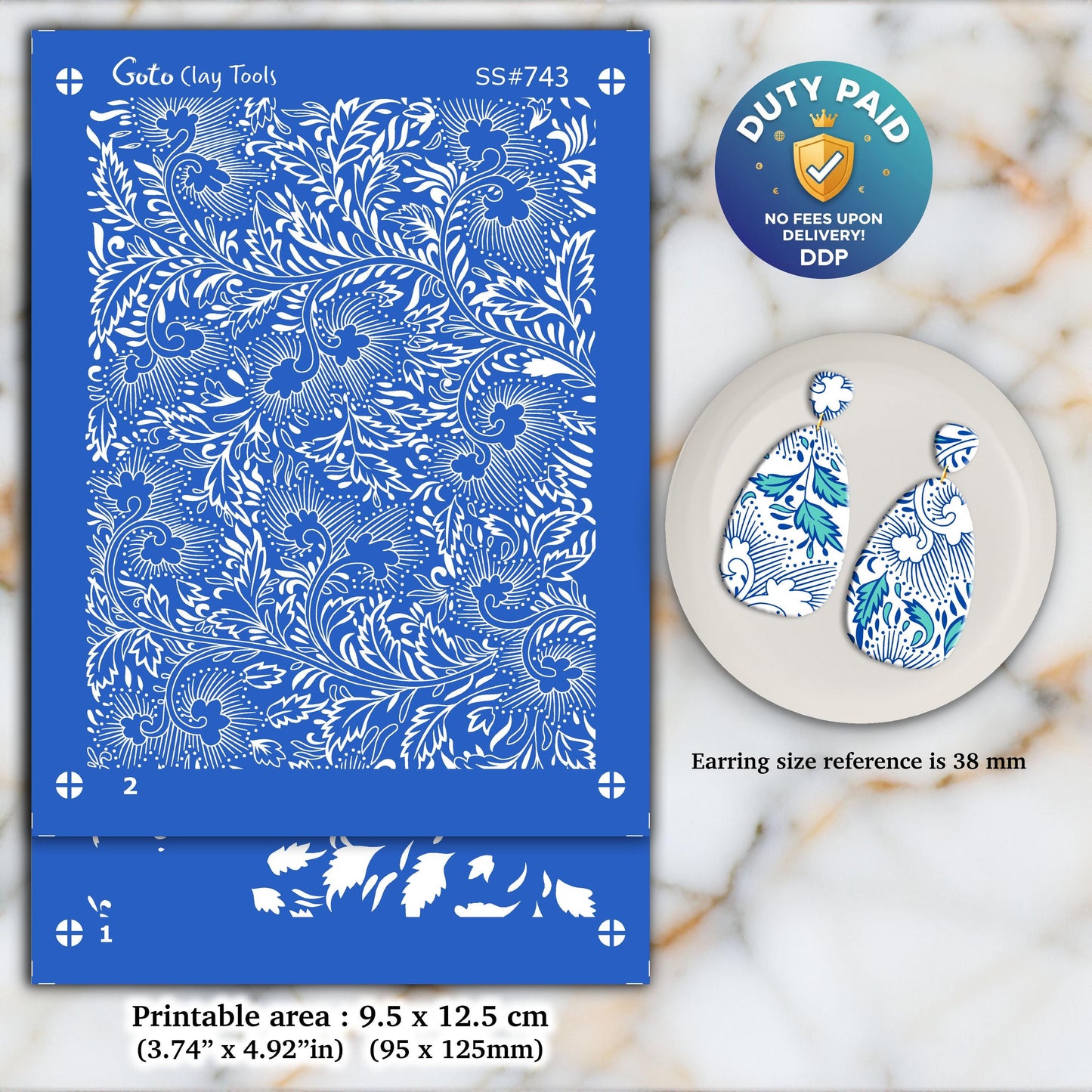 Silkscreen for Polymer Clay Earring making, Clay Stencils, Clay Earring Silkscreen, Polymer Clay Supplies SS#743