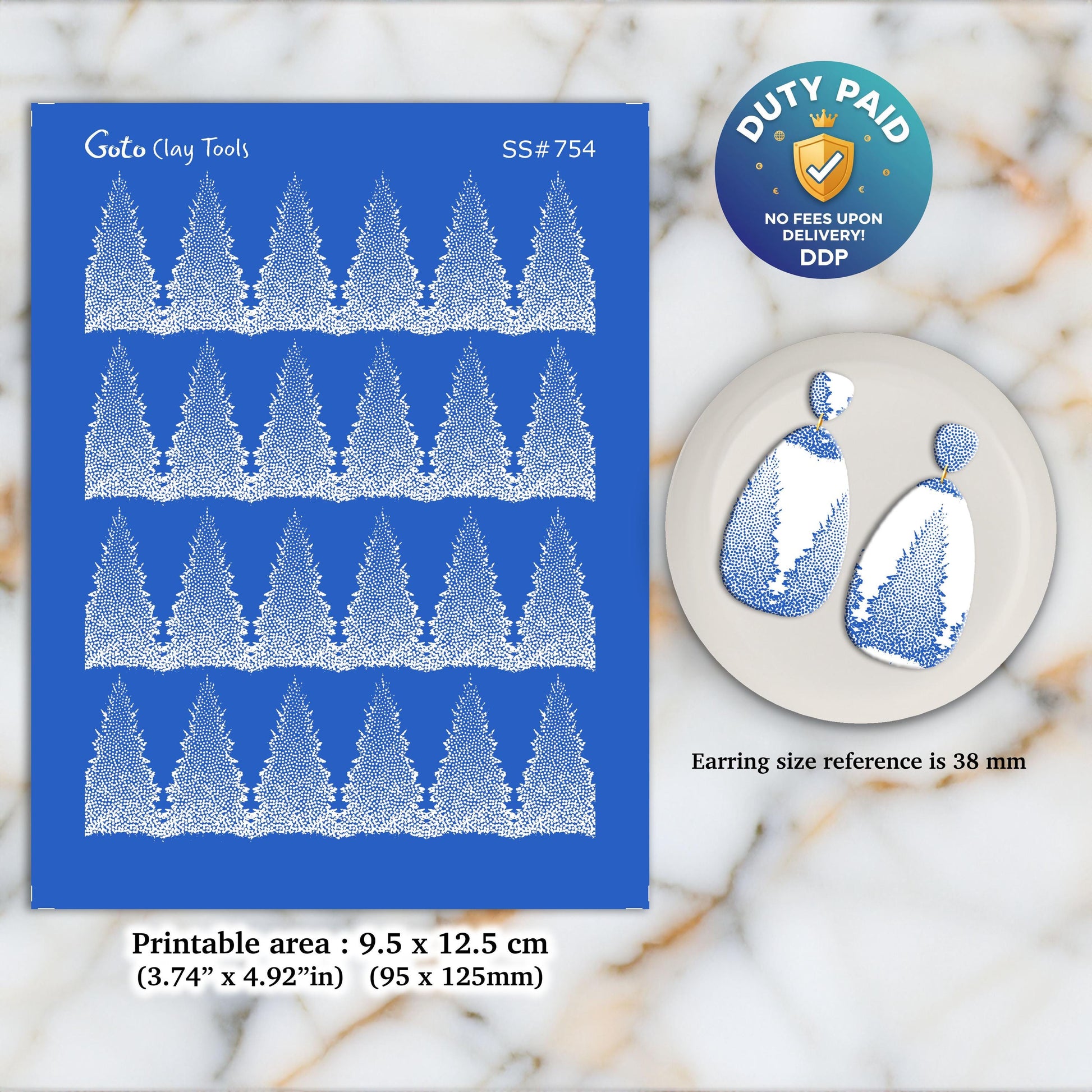 Silkscreen for Polymer Clay Earrings: Stencil for DIY Jewelry Making SS#754