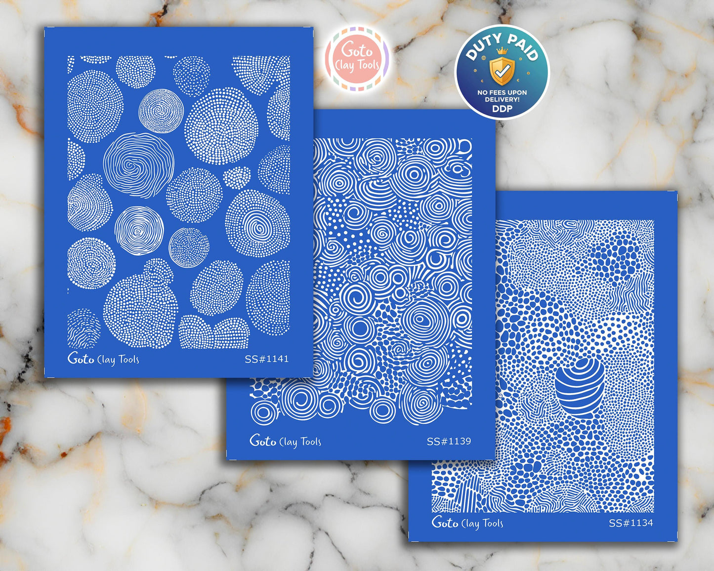 Zentangle Silk screens for Polymer Clay, Clay Stencils, Polymer Clay Silkscreens, Silk screens for Clay, Polymer Clay Silk screens R1SS3