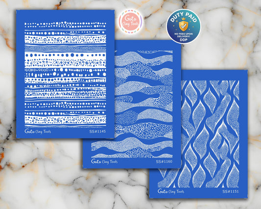 Zentangle Polymer Clay Silkscreen Stencil: 9.5x12.5cm