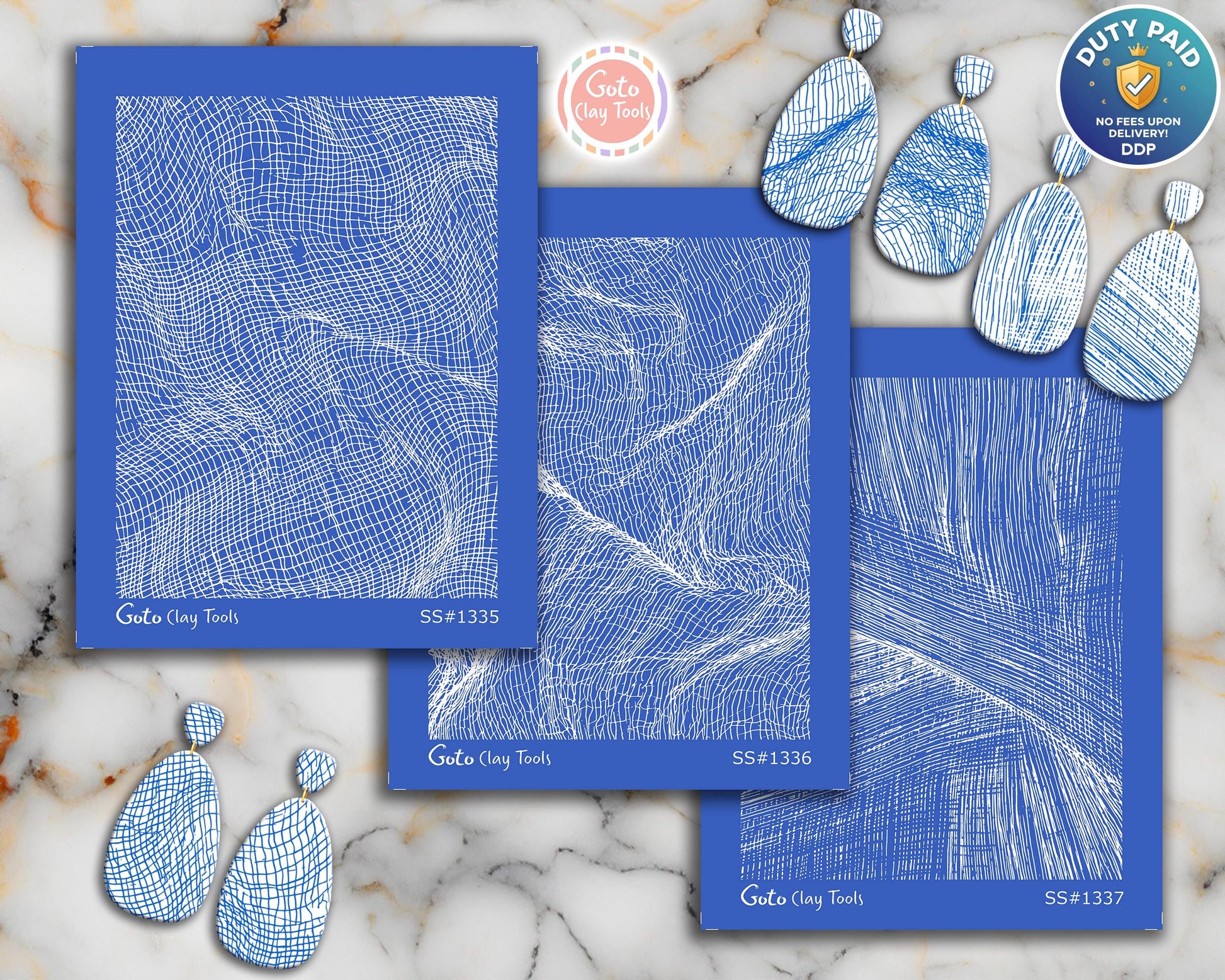 Silkscreen for Polymer Clay Earrings: Stencil SS26-49