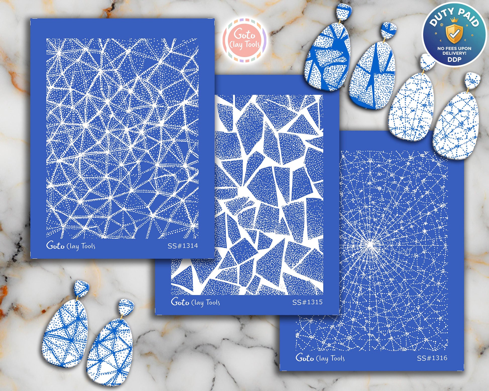 Silkscreen for Polymer Clay Earrings: Stencil SS26-42