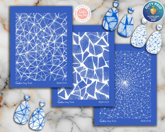 Silkscreen for Polymer Clay Earrings: Stencil SS26-42