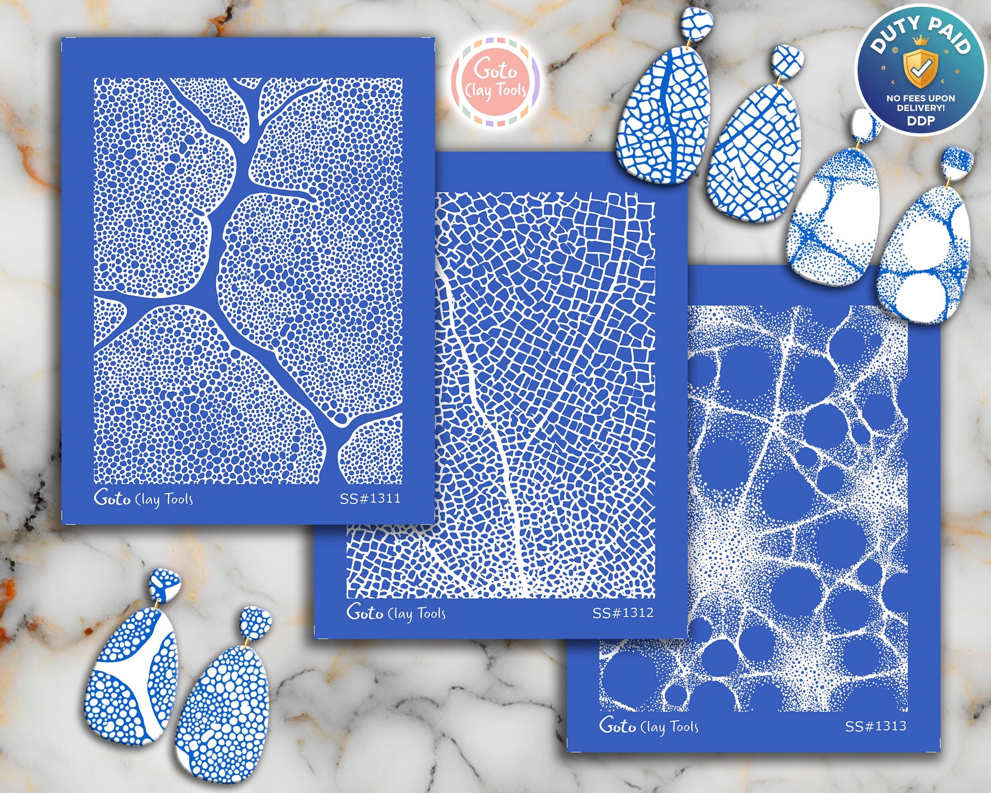 Silkscreen for Polymer Clay Earrings: Stencil SS26-41