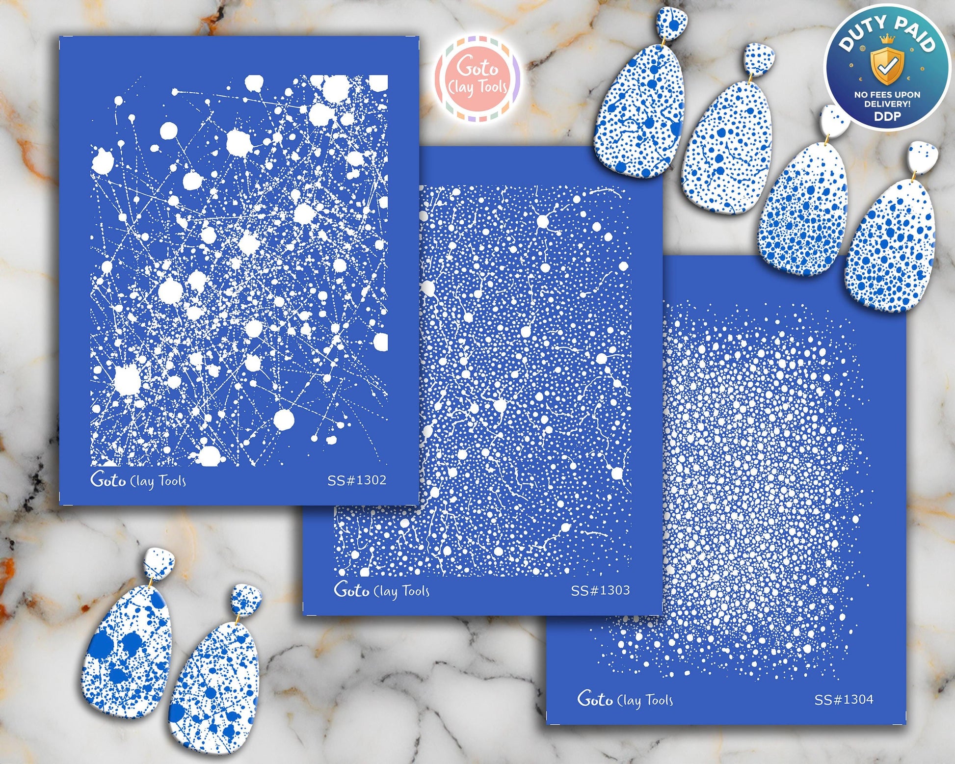Silkscreen for Polymer Clay Earrings: Stencil SS26-38