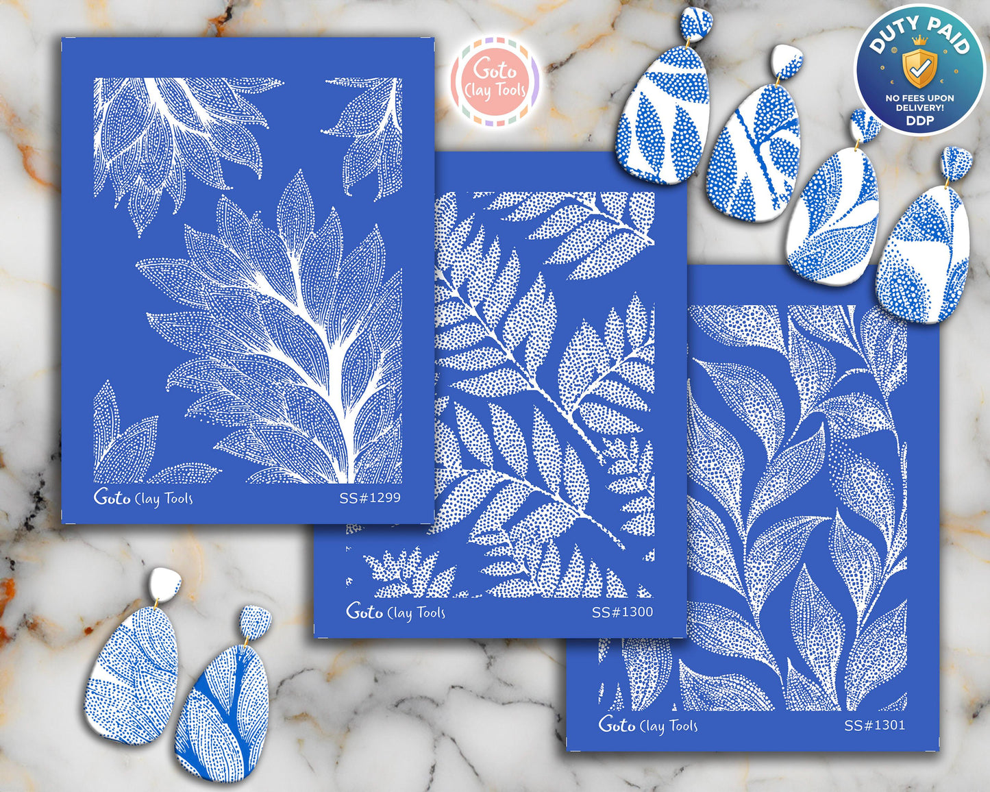 Silkscreen for Polymer Clay Earrings: Stencil SS26-37