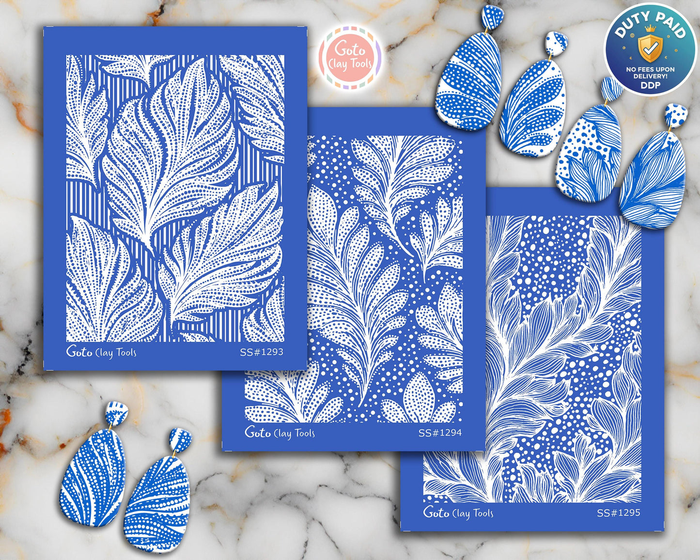 Silkscreen for Polymer Clay Earrings: Stencil SS26-35