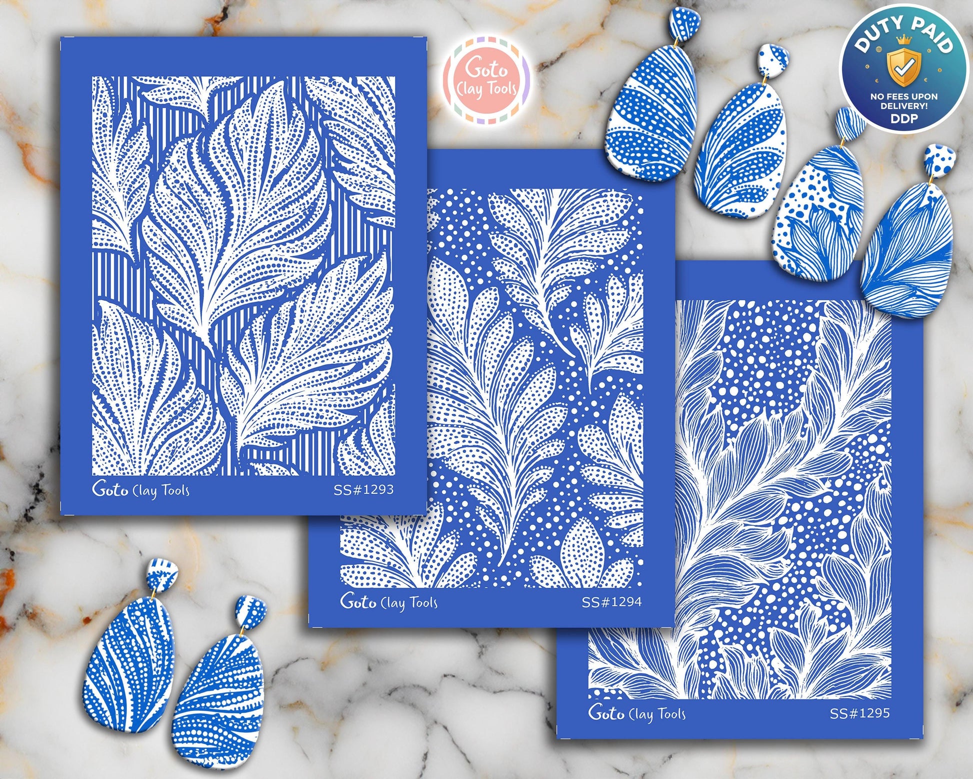 Silkscreen for Polymer Clay Earrings: Stencil SS26-35