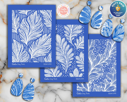 Silkscreen for Polymer Clay Earrings: Stencil SS26-35