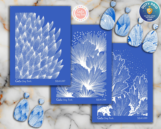 Silkscreen for Polymer Clay Earrings: Stencil SS26-33