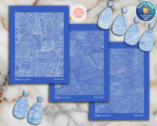 Silkscreen for Polymer Clay Earrings: Stencil SS26-32