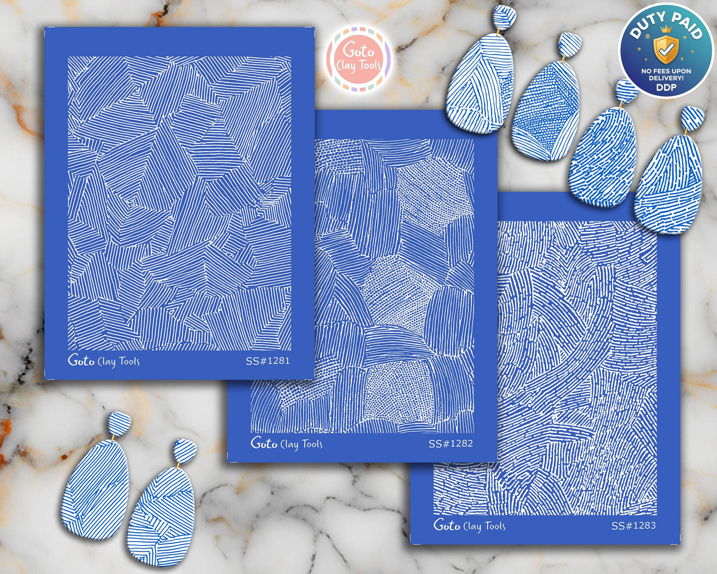 Geometric Line Patchwork Silkscreen Set for Polymer Clay | Hand-Drawn Abstract Texture Pattern | 9.5x12.5 cm Printable #SS26-31