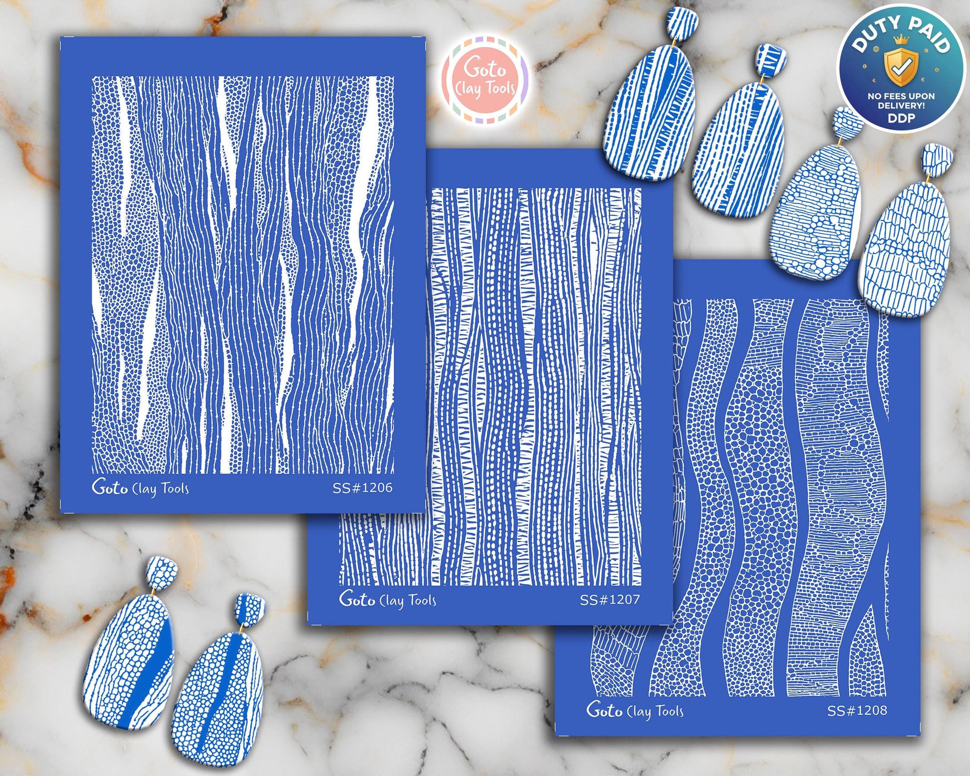 Organic Wood Grain Texture Silkscreen for Polymer Clay | Abstract Bark Line Design | 9.5×12.5 cm Clay Printing Screen #SS26-6