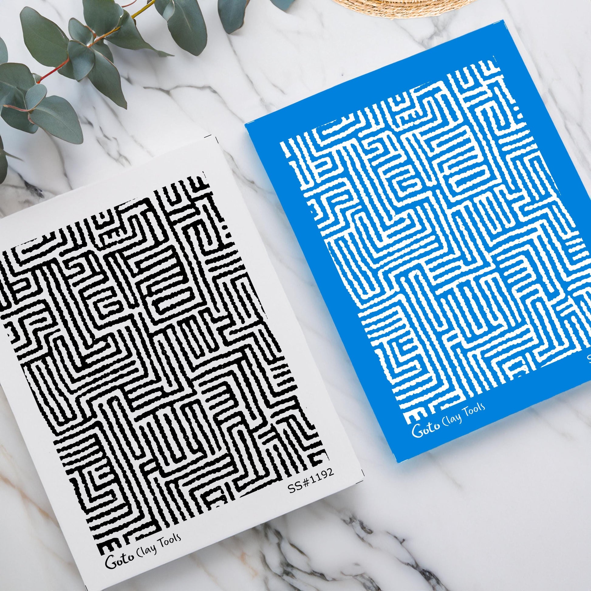Abstract Geometric Maze Silk Screens for Polymer Clay | Tribal Line Art Patterns | 9.5 x 12.5 cm Printable Silkscreens #SS26-1