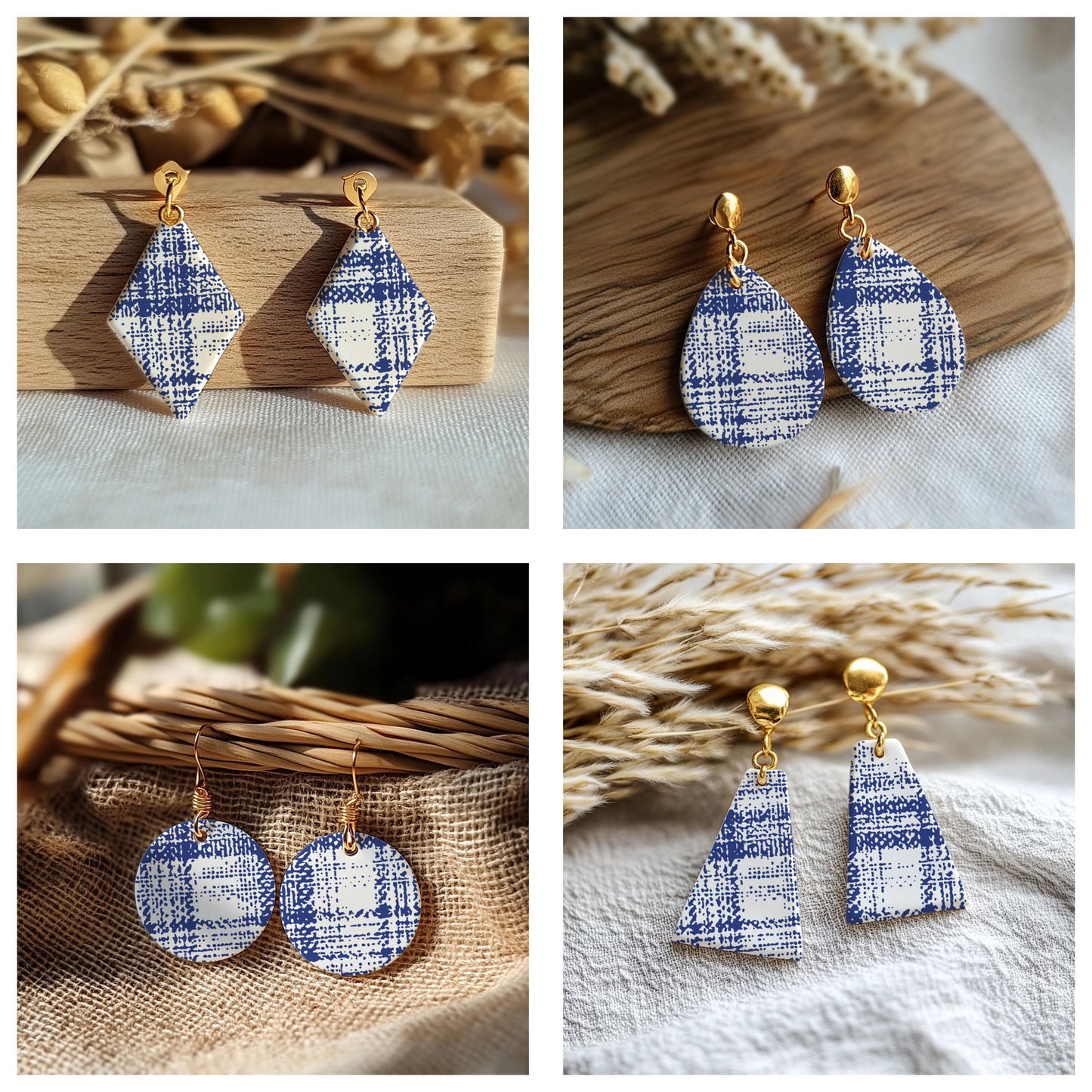 Abstract Plaid Texture Silk Screens for Polymer Clay | Woven Grid Line Pattern | 9.5 x 12.5 cm Printable #SS26-3