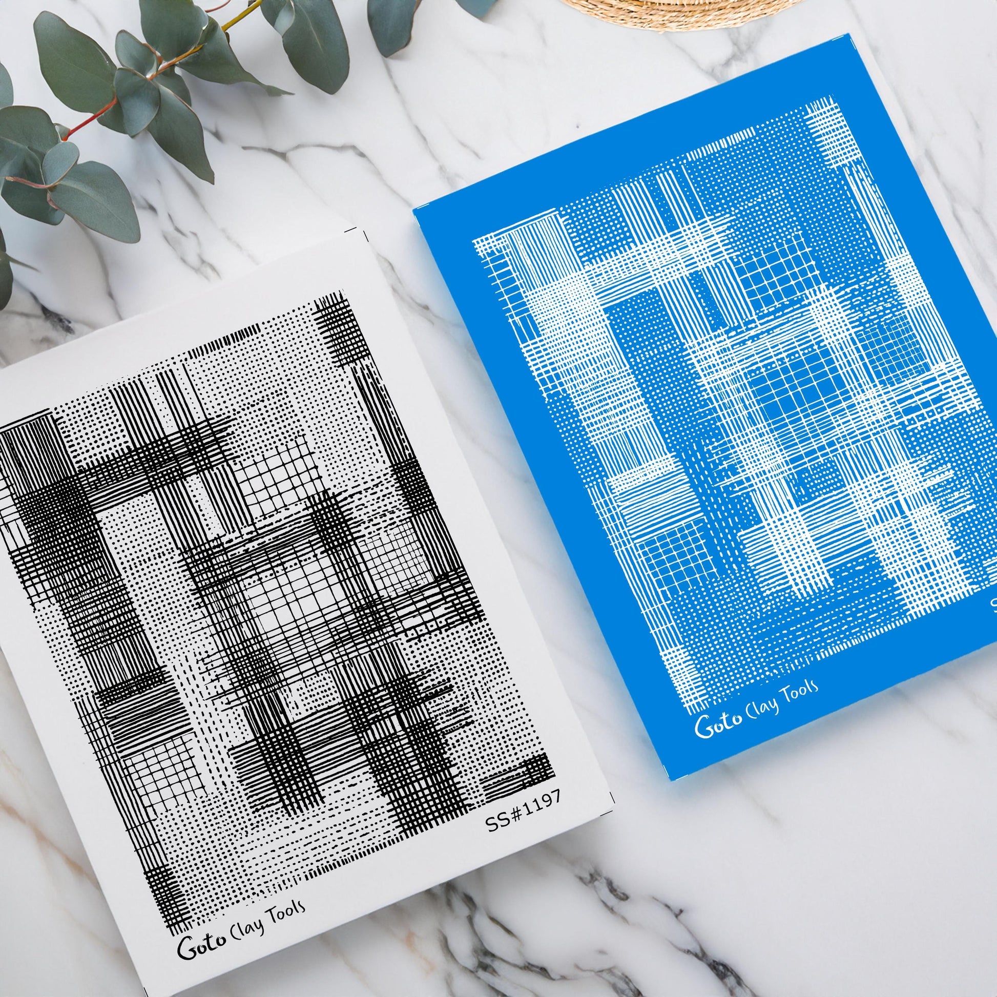 Abstract Plaid Texture Silk Screens for Polymer Clay | Woven Grid Line Pattern | 9.5 x 12.5 cm Printable #SS26-3
