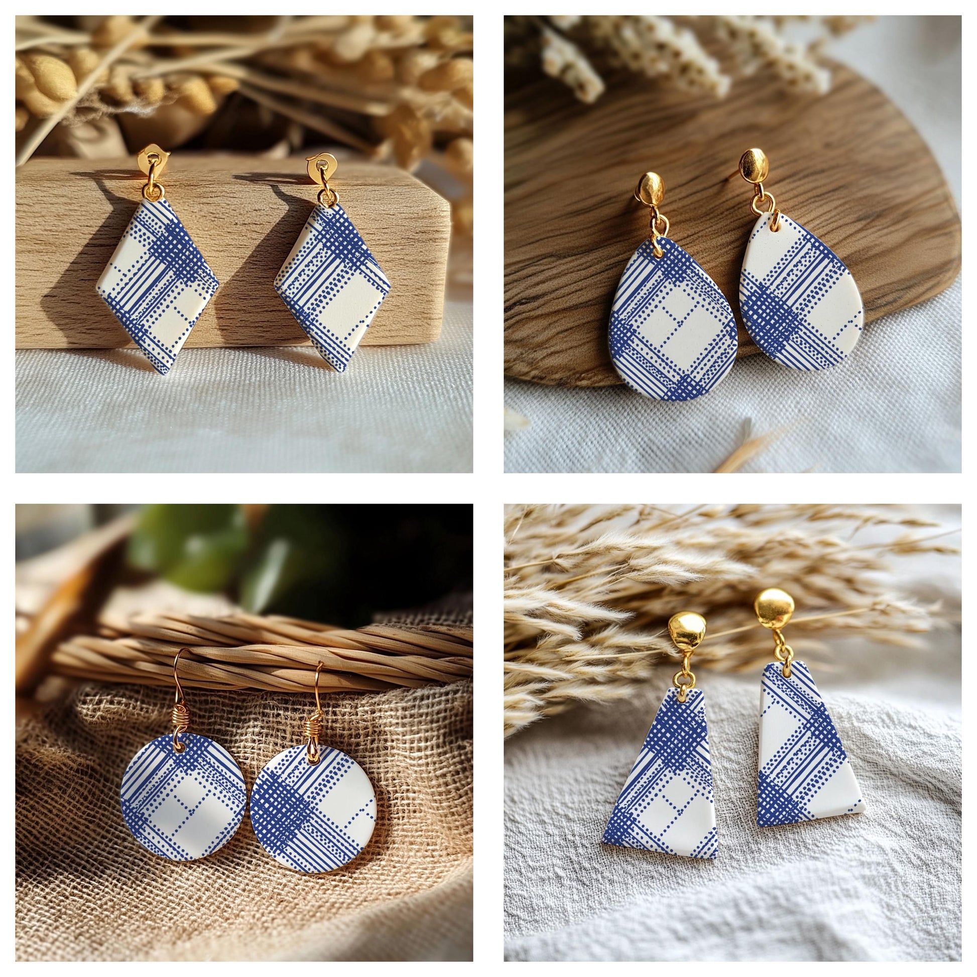 Textured Crosshatch Plaid Silk Screens for Polymer Clay | Distressed Textile Pattern | 9.5 x 12.5 cm Printable #SS26-5