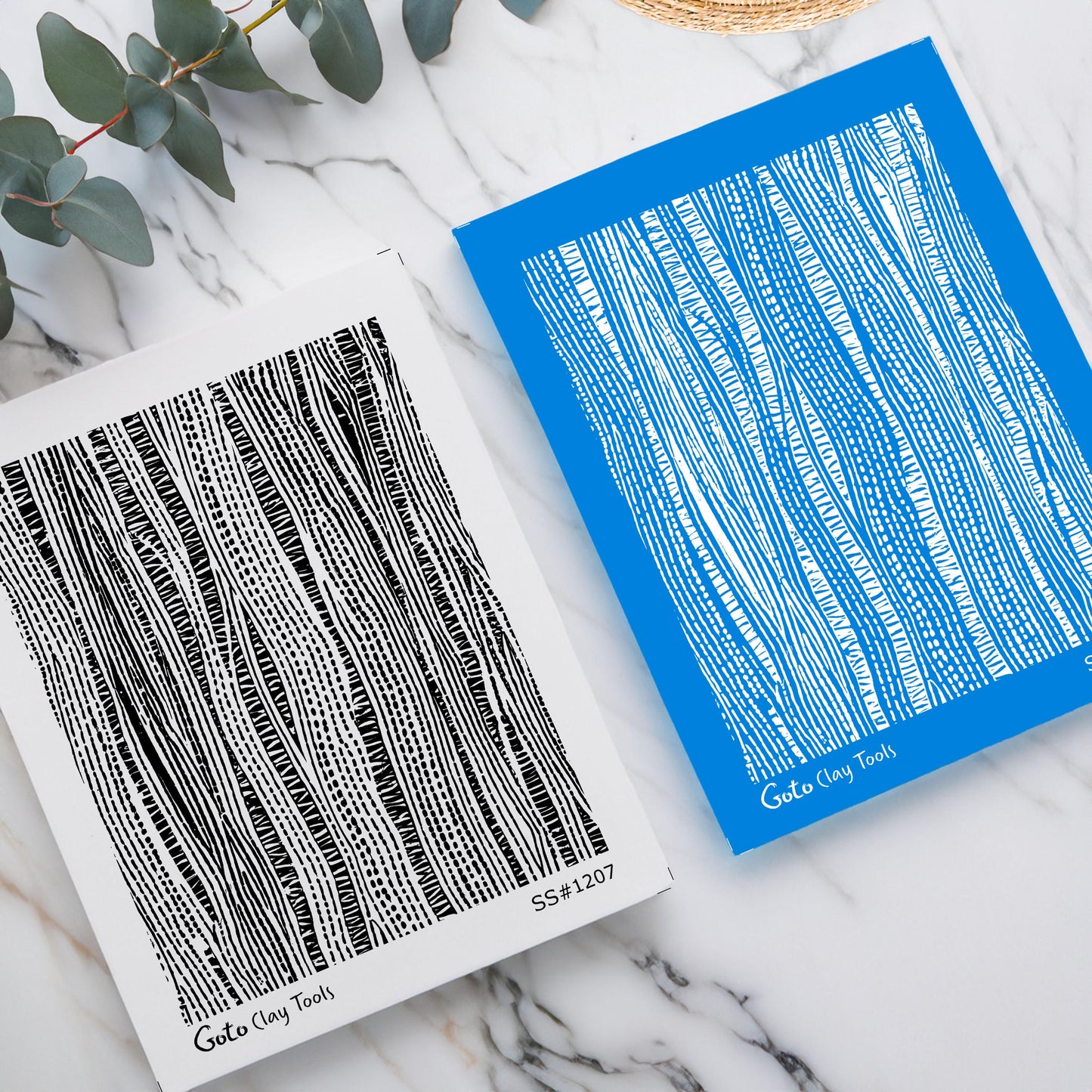 Organic Wood Grain Texture Silkscreen for Polymer Clay | Abstract Bark Line Design | 9.5×12.5 cm Clay Printing Screen #SS26-6