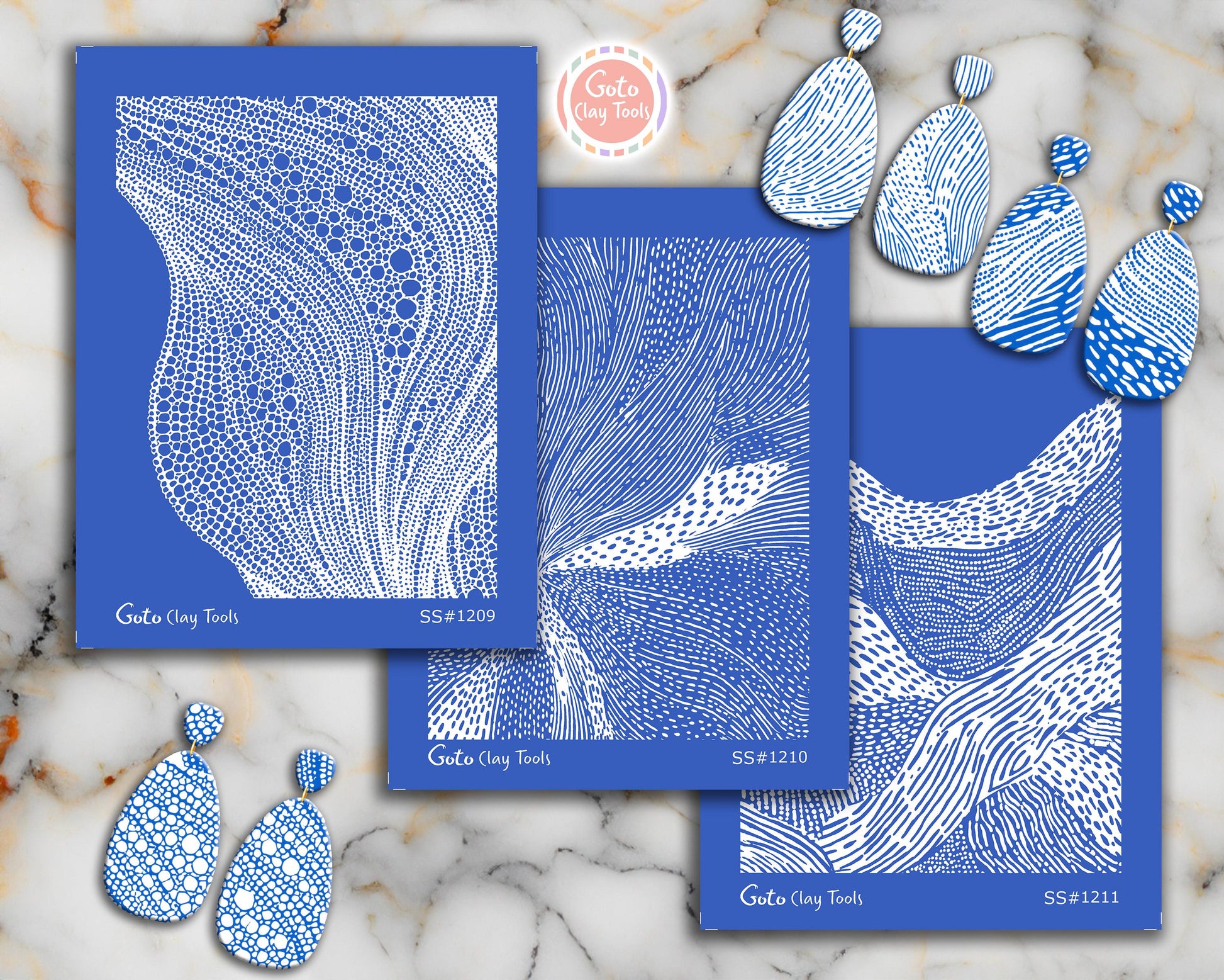 Abstract Organic Flow Silkscreen for Polymer Clay | River Stone & Cellular Texture Print Screen 9.5×12.5 cm #SS26-7