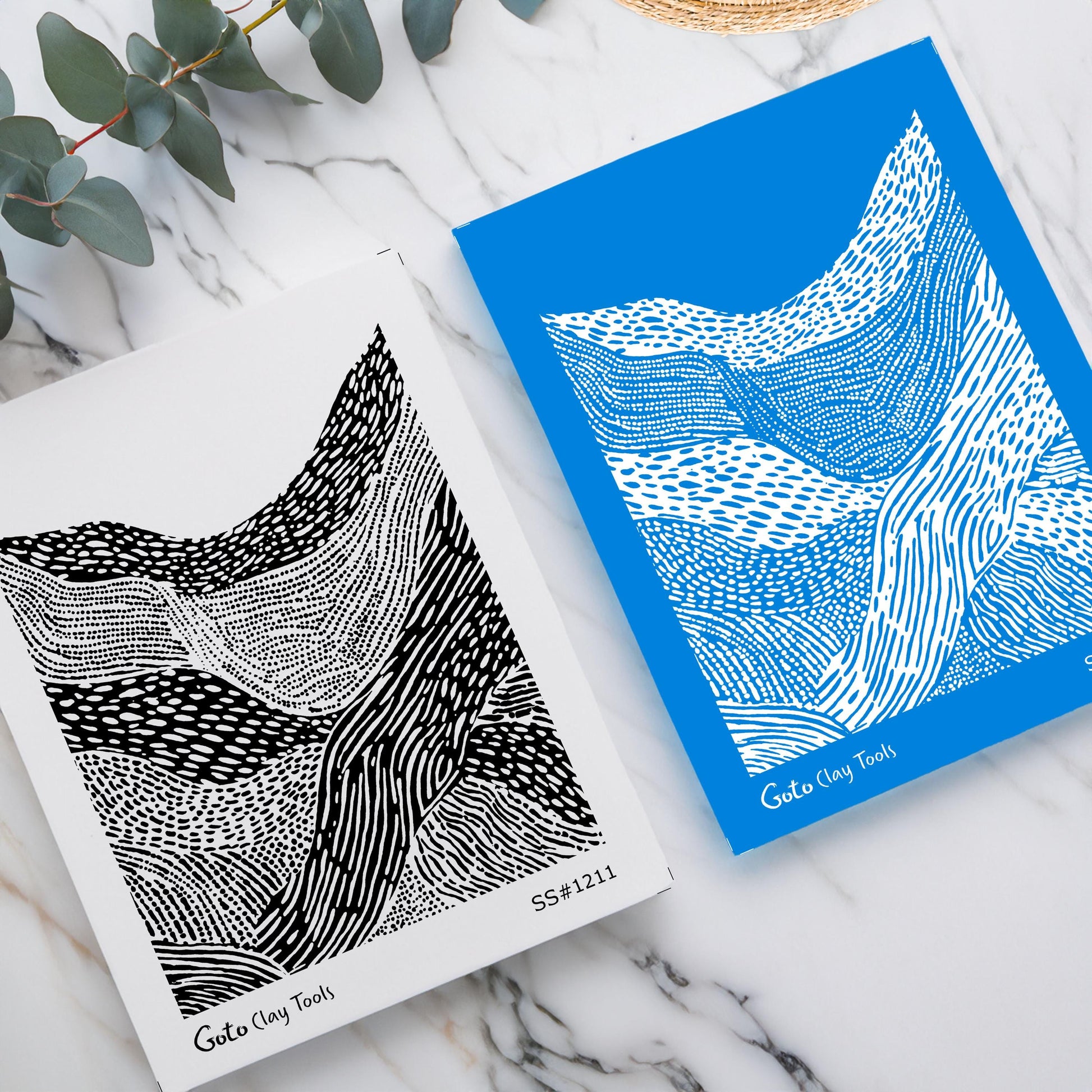 Abstract Organic Flow Silkscreen for Polymer Clay | River Stone & Cellular Texture Print Screen 9.5×12.5 cm #SS26-7