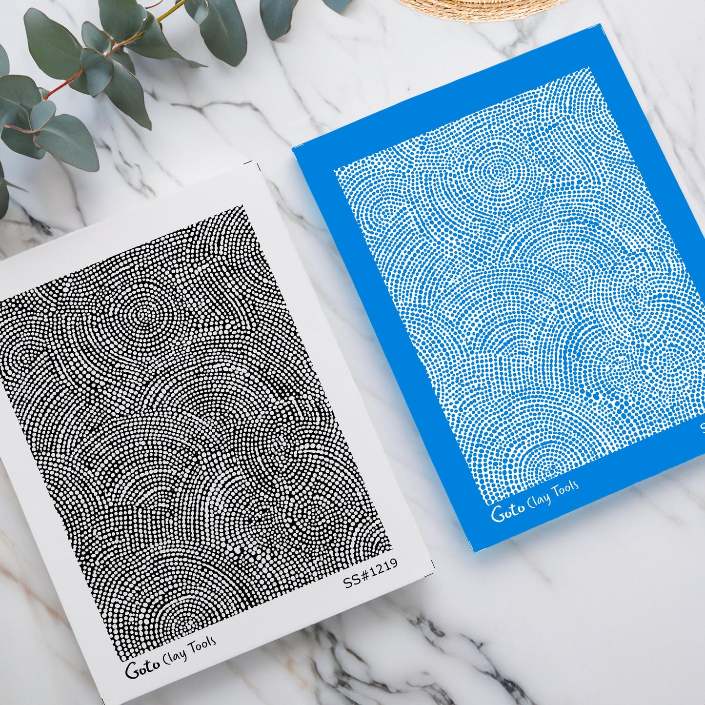 Organic Concentric Dot & Mosaic Silkscreen for Polymer Clay | Abstract Cellular Texture Print Screen 9.5×12.5 cm #SS26-10