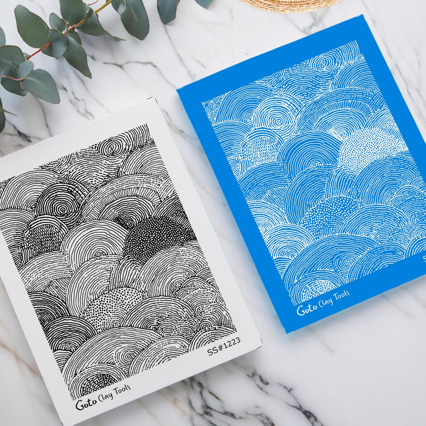 Abstract Patchwork & Organic Line Silkscreen for Polymer Clay | Hand Drawn Block Texture Print Screen 9.5×12.5 cm #SS26-11