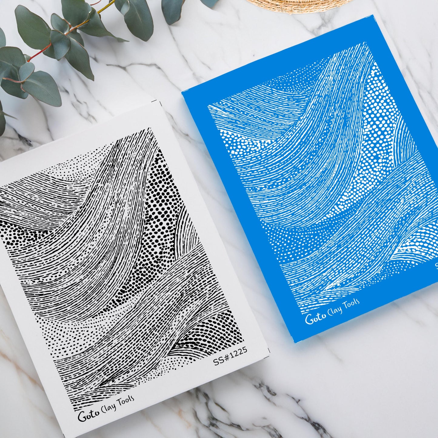 Organic Flowing Line & Layered Texture Silkscreen for Polymer Clay | Abstract Wood Grain Style Print 9.5×12.5 cm #SS26-12