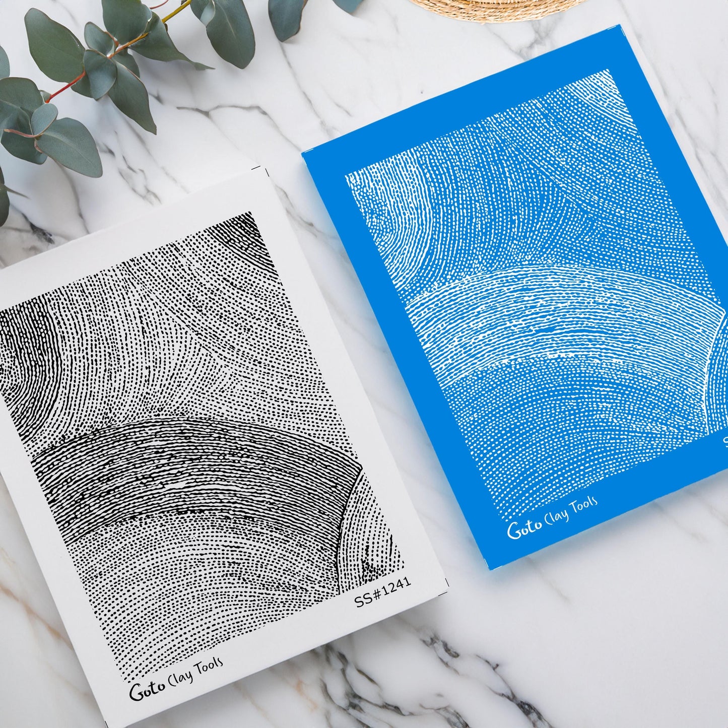 Topographic Swirl & Concentric Ring Silkscreen for Polymer Clay | Organic Contour Line Texture Print Screen 9.5×12.5 cm #SS26-17