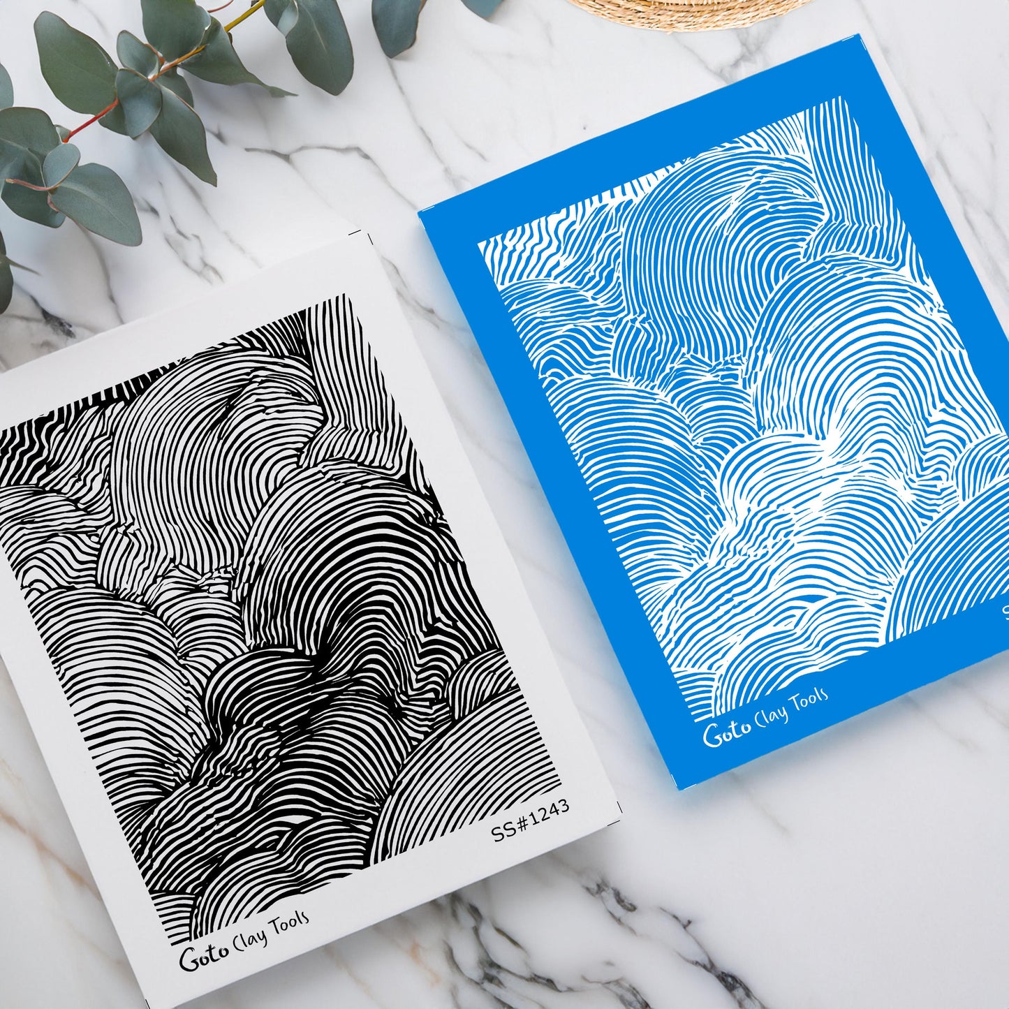 Organic Topographic Flow & Layered Swirl Silkscreen for Polymer Clay | Abstract Contour Line Texture Print Screen 9.5×12.5 cm#SS26-18