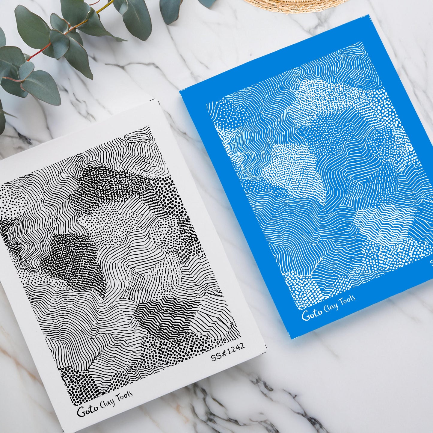 Organic Topographic Flow & Layered Swirl Silkscreen for Polymer Clay | Abstract Contour Line Texture Print Screen 9.5×12.5 cm#SS26-18