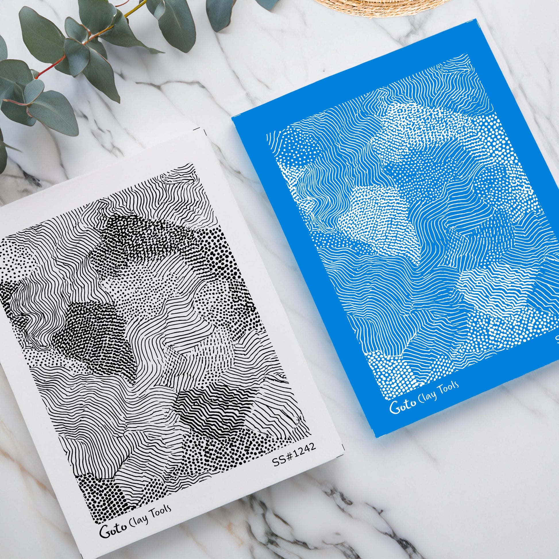 Organic Topographic Flow & Layered Swirl Silkscreen for Polymer Clay | Abstract Contour Line Texture Print Screen 9.5×12.5 cm#SS26-18