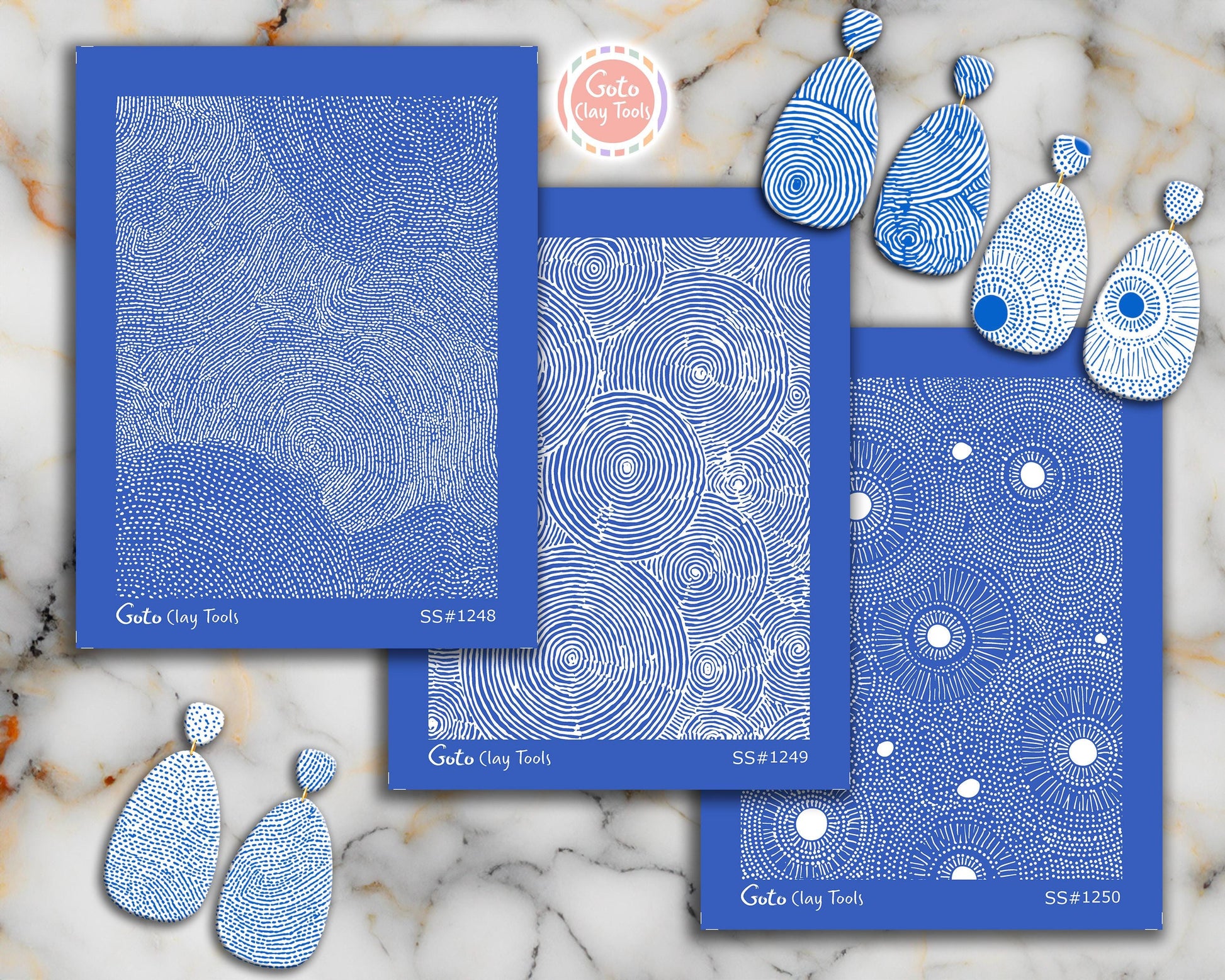Abstract Ripple & Concentric Circle Silkscreen for Polymer Clay | Organic Spiral Texture | Printable 9.5×12.5 cm #SS26-20