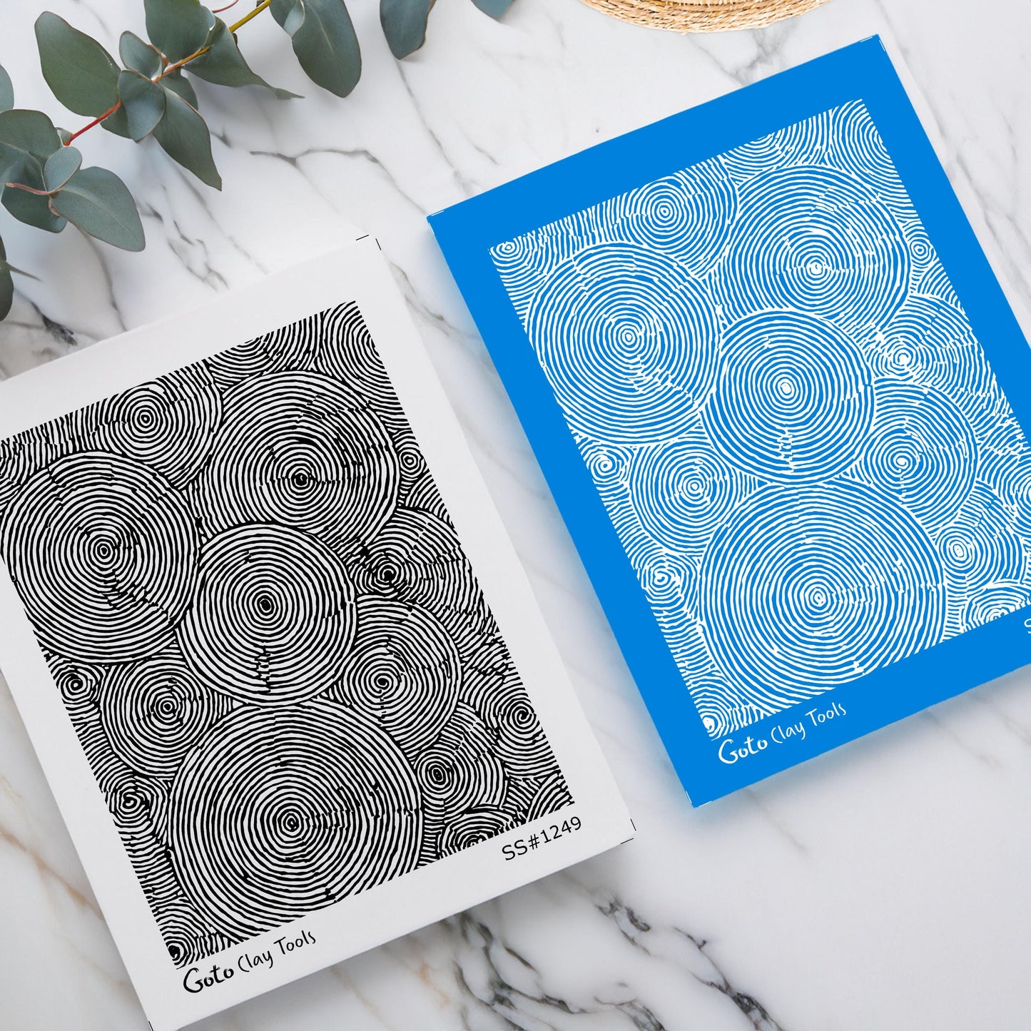 Abstract Ripple & Concentric Circle Silkscreen for Polymer Clay | Organic Spiral Texture | Printable 9.5×12.5 cm #SS26-20