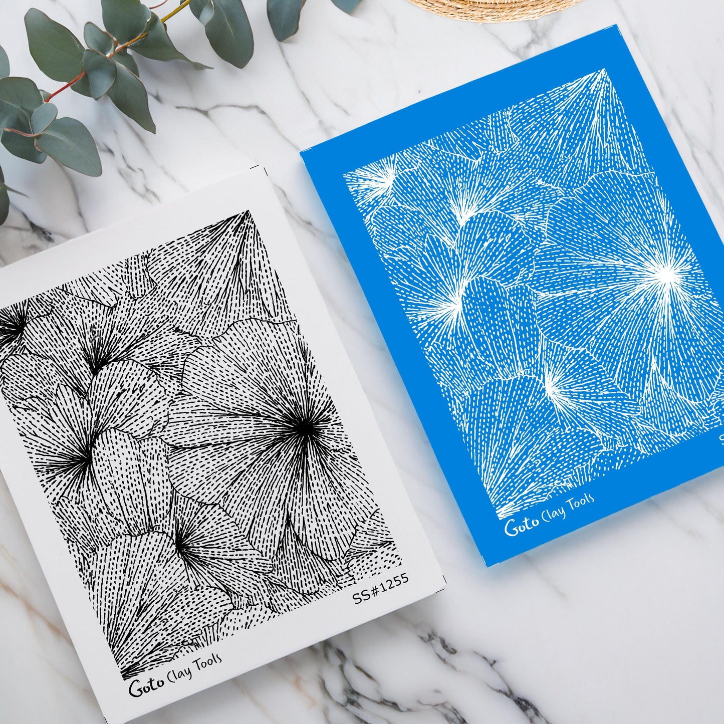 Abstract Floral Burst & Line Texture Silkscreen for Polymer Clay | Organic Petal Pattern | 9.5×12.5 cm #SS26-22