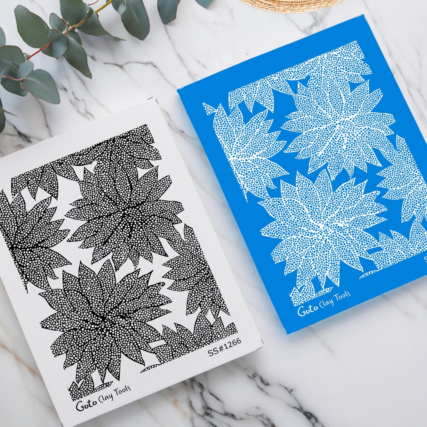 Dotwork Floral & Abstract Silkscreen Set for Polymer Clay | Botanical Flowers and Geometric Texture | 9.5x12.5 cm Printable SS26-26