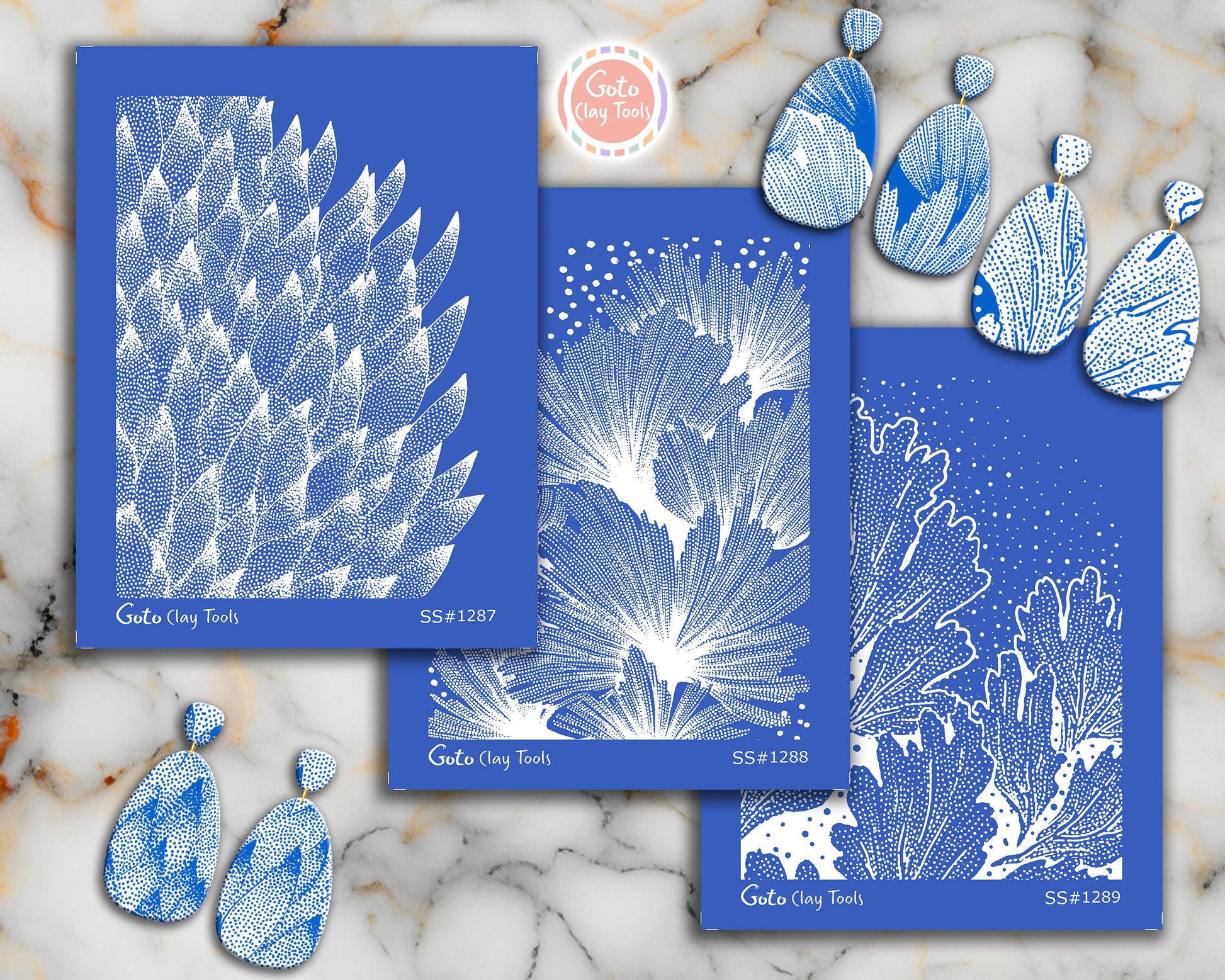 Silkscreen for Polymer Clay Earrings: Stencil SS26-33