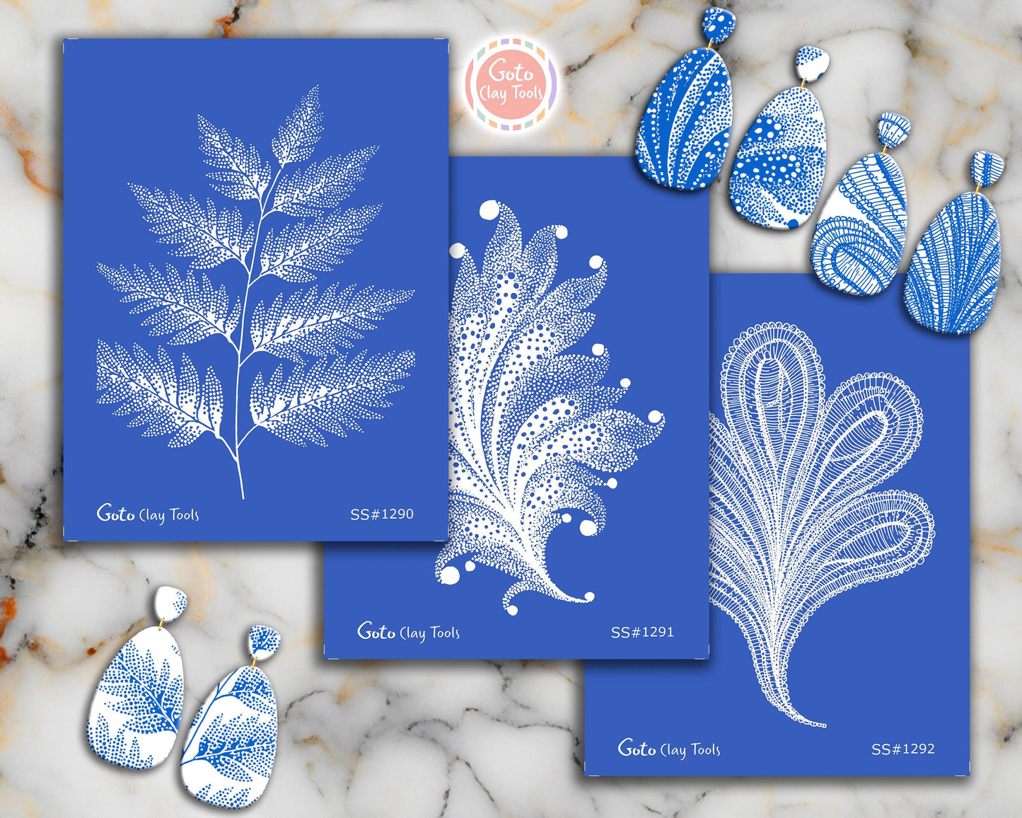 Silkscreen for Polymer Clay Earrings: Stencil SS26-34