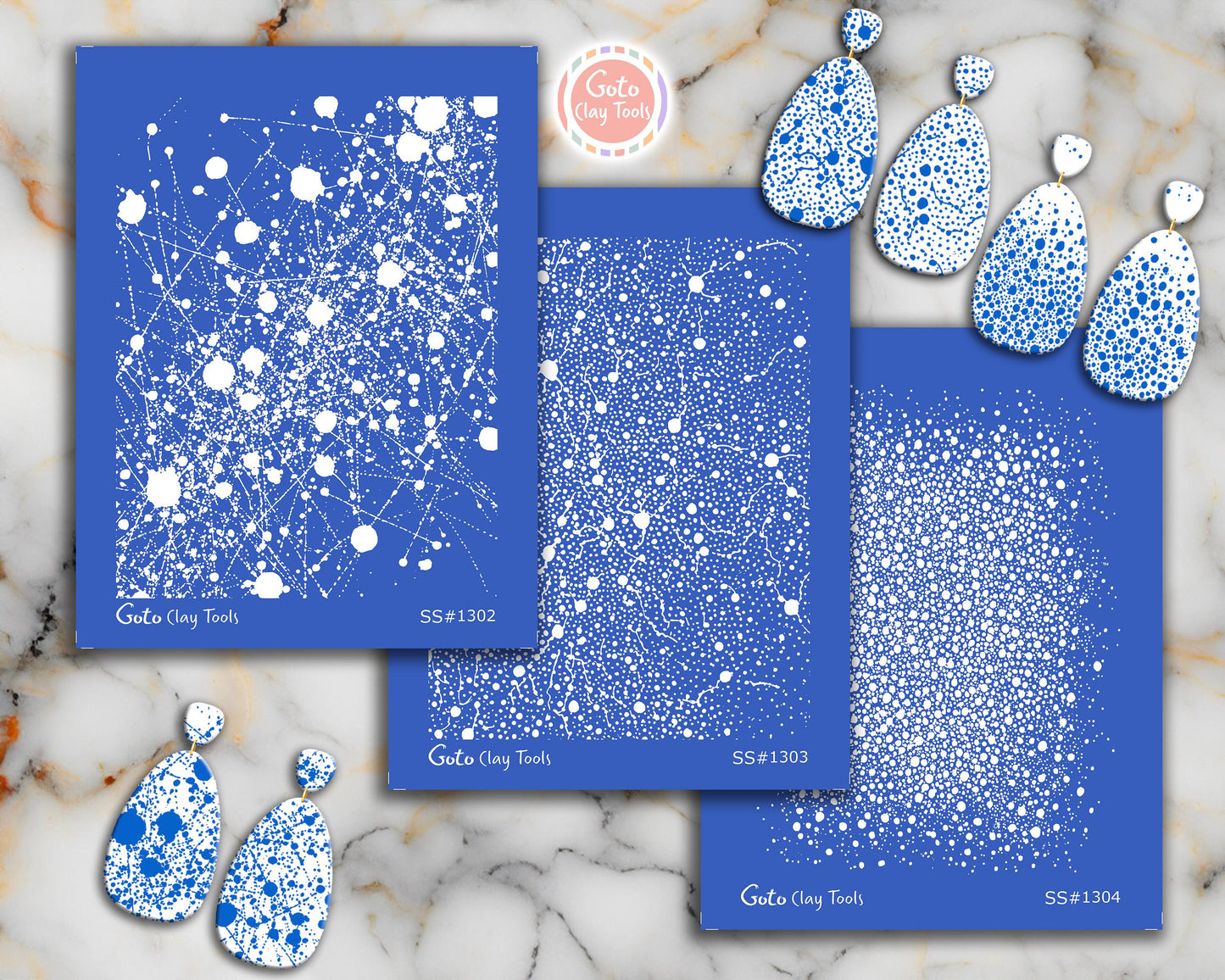 Silkscreen for Polymer Clay Earrings: Stencil SS26-38