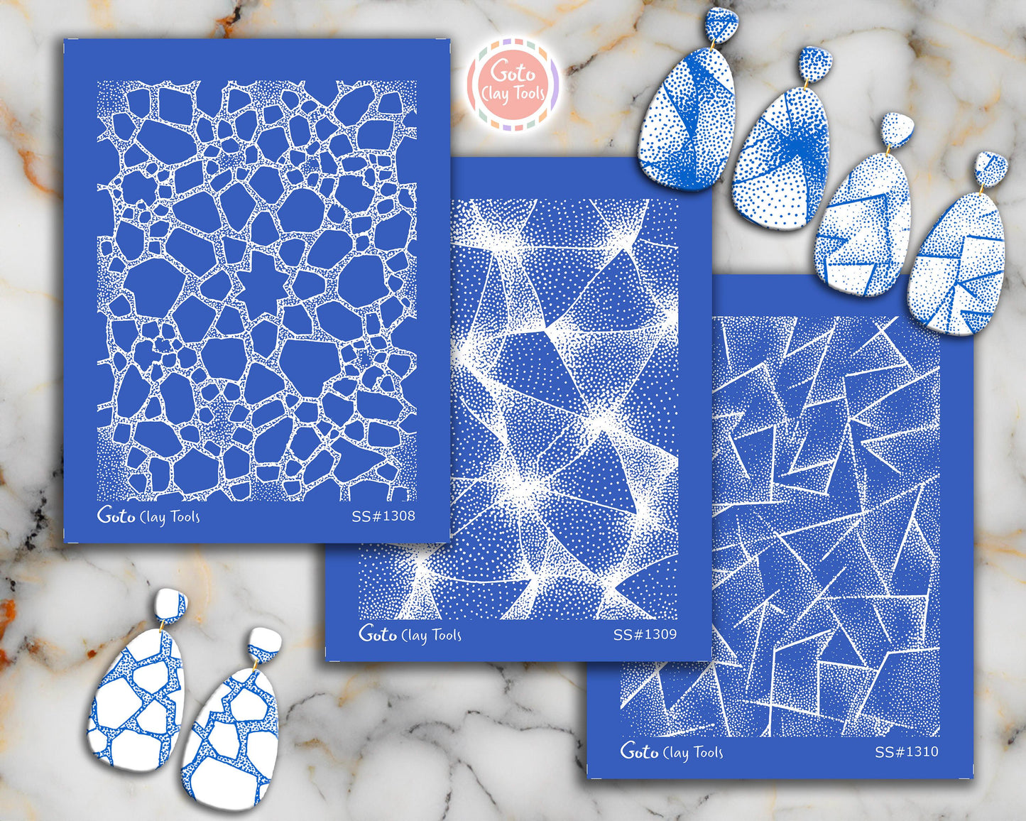 Silkscreen for Polymer Clay Earrings: Stencil SS26-40