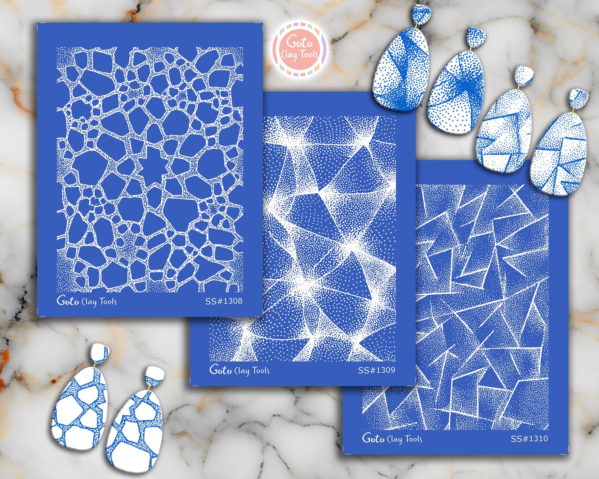 Silkscreen for Polymer Clay Earrings: Stencil SS26-40